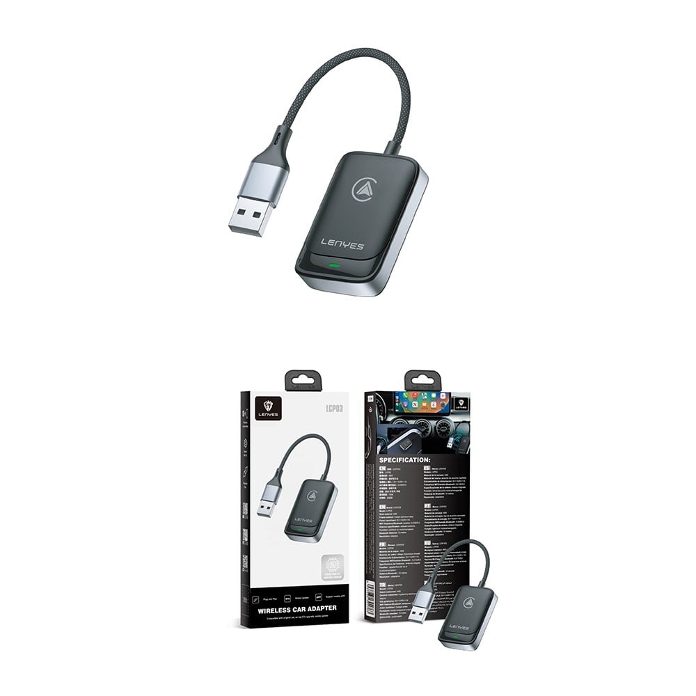 Lenyes LCP03 Android Auto Destekli CarPlay USB Bluetooth 5.0 Wireless Transmitter Adaptör