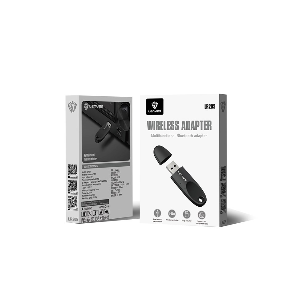 Lenyes LR205 USB Bluetooth 5.1 Class 2 Wireless Transmitter Adaptör