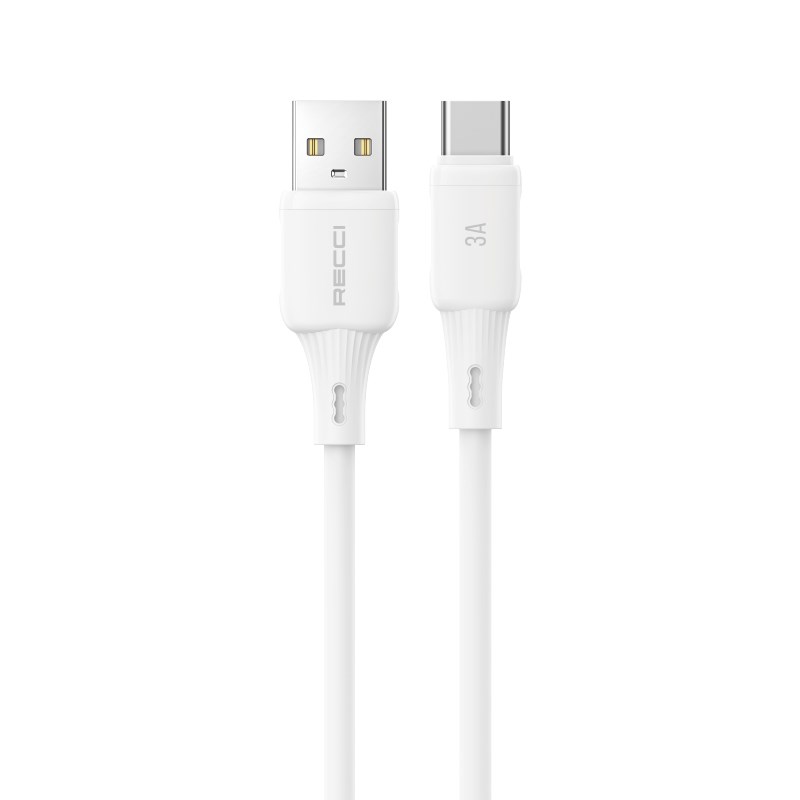 Recci RS52C USB-A to Type-C 3A Hızlı Şarj Özellikli Data ve Şarj Kablosu 1M