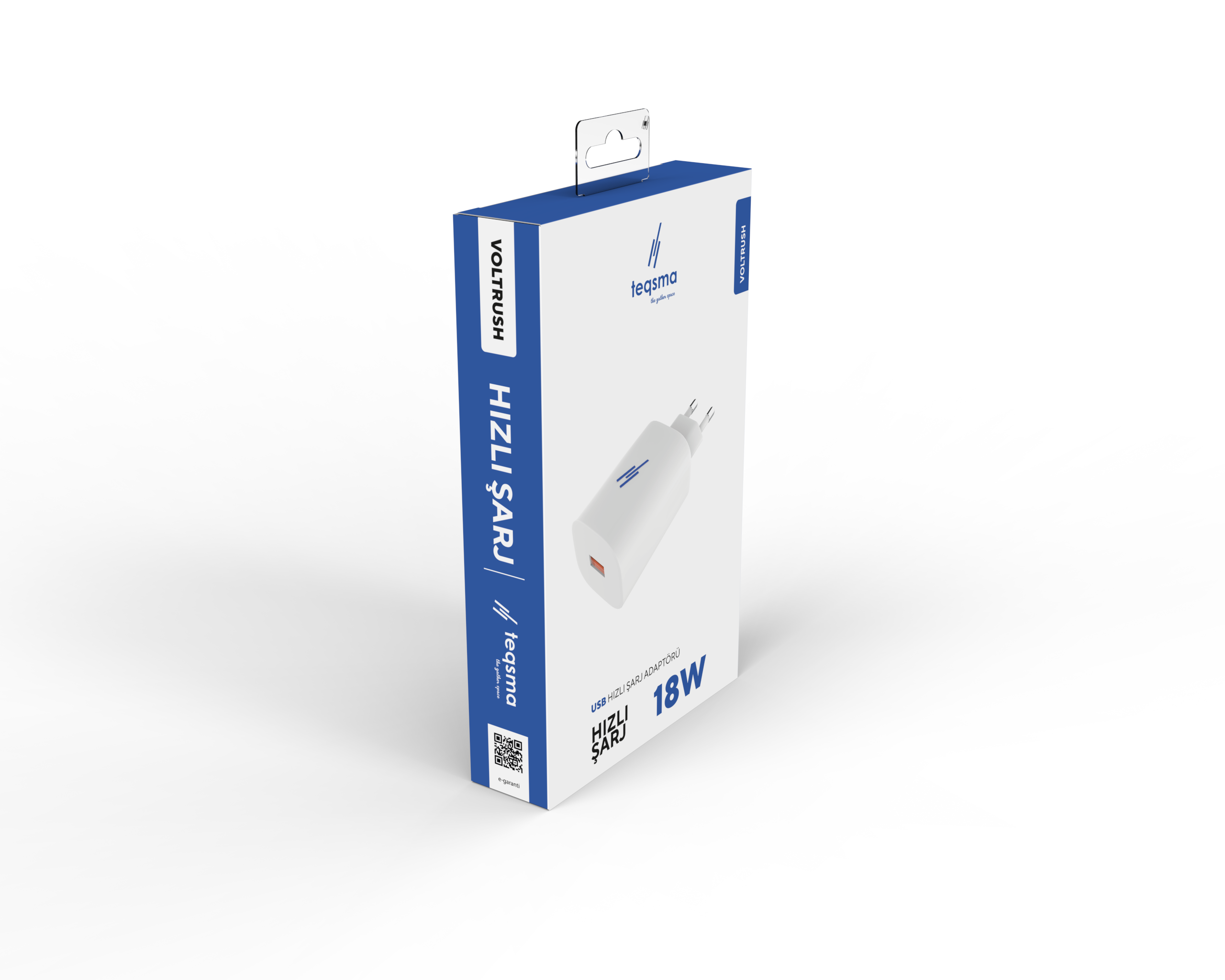 TEQSMA VOLTRUSH USB Hızlı Şarj Adaptörü 18W 20'li Koli