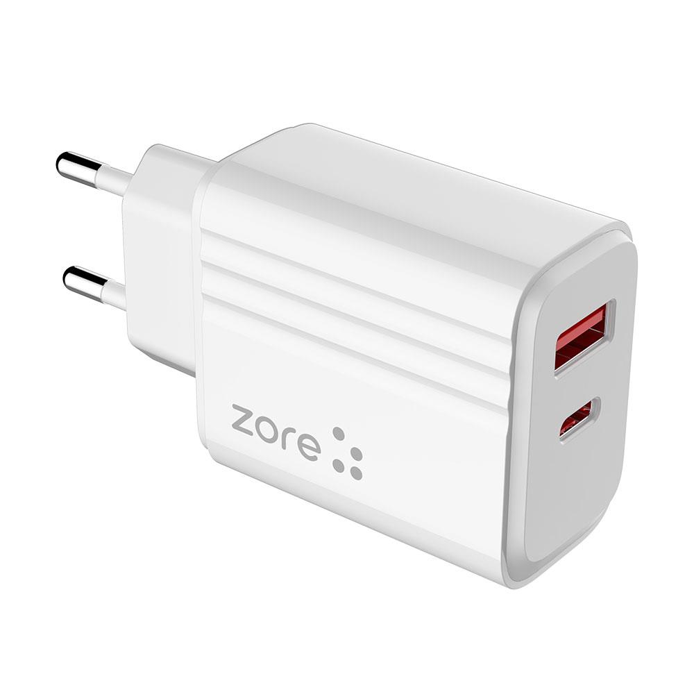 Zore Play Serisi PL06 Type-C 2in1 Seyahat Şarj Aleti 20W