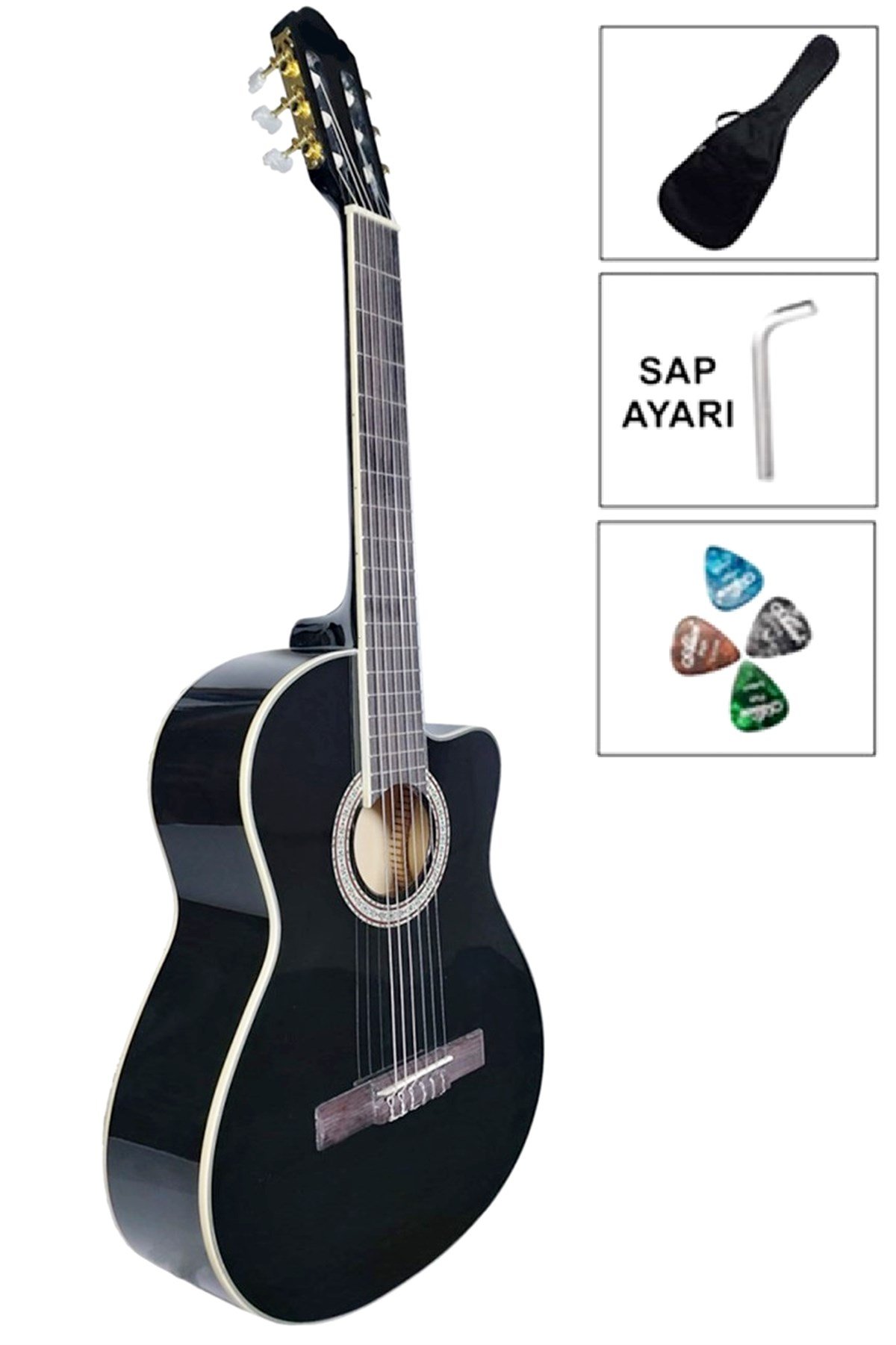 Agustini CCG-100CBK Cutaway Klasik Gitar ( Kesik Kasa )
