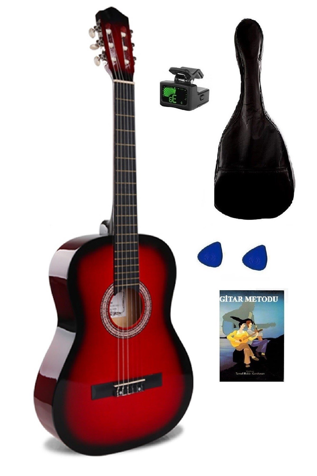 Arriva Tam Boy 4/4 Klasik Gitar Seti 39''  Kırmızı
