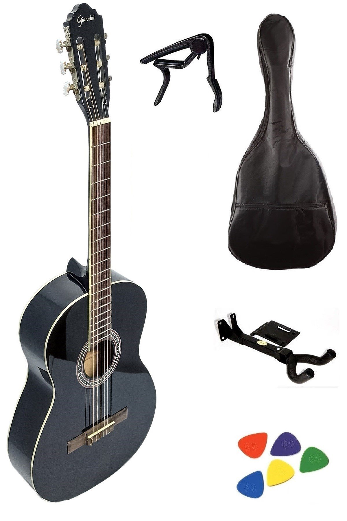 Giannini Gül Klavye Klasik Gitar Seti 