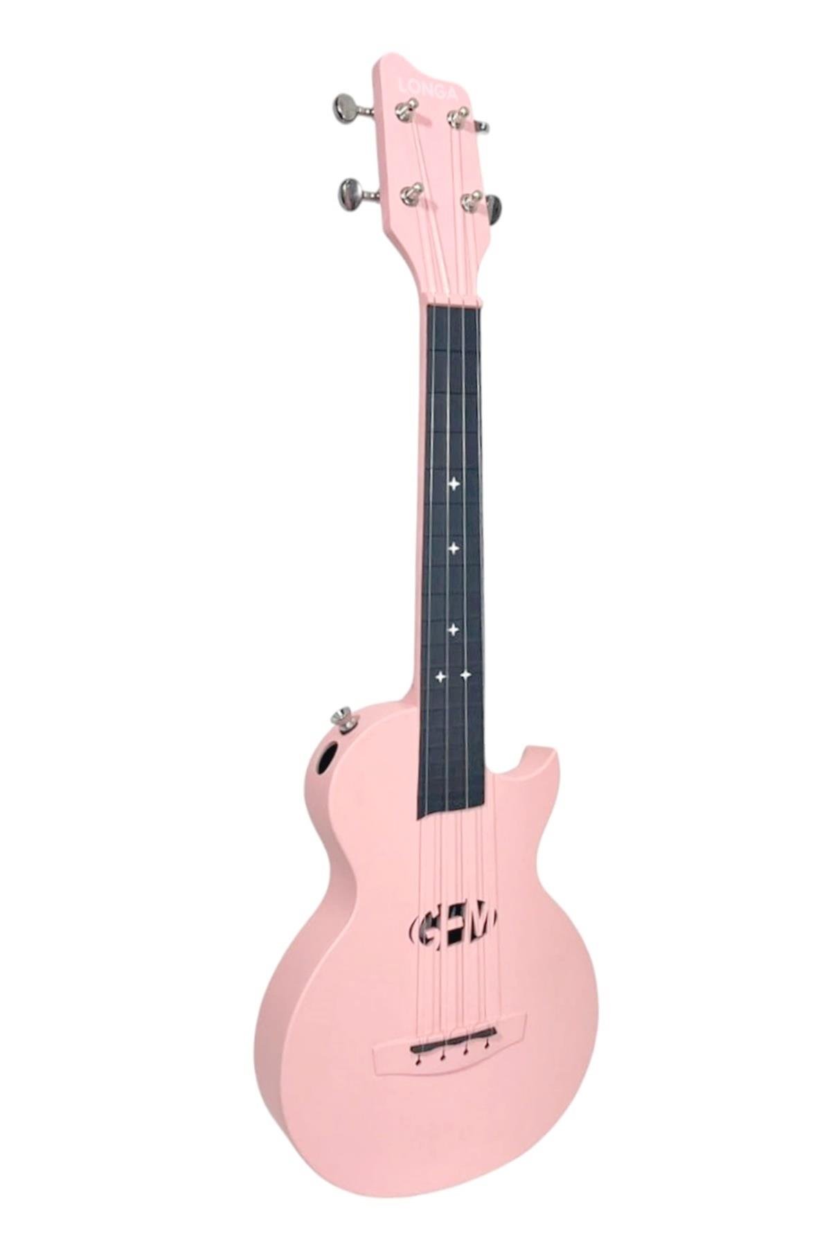 Longa Profesyonel Carbon Fiber Ukulele Seti ( Pembe)