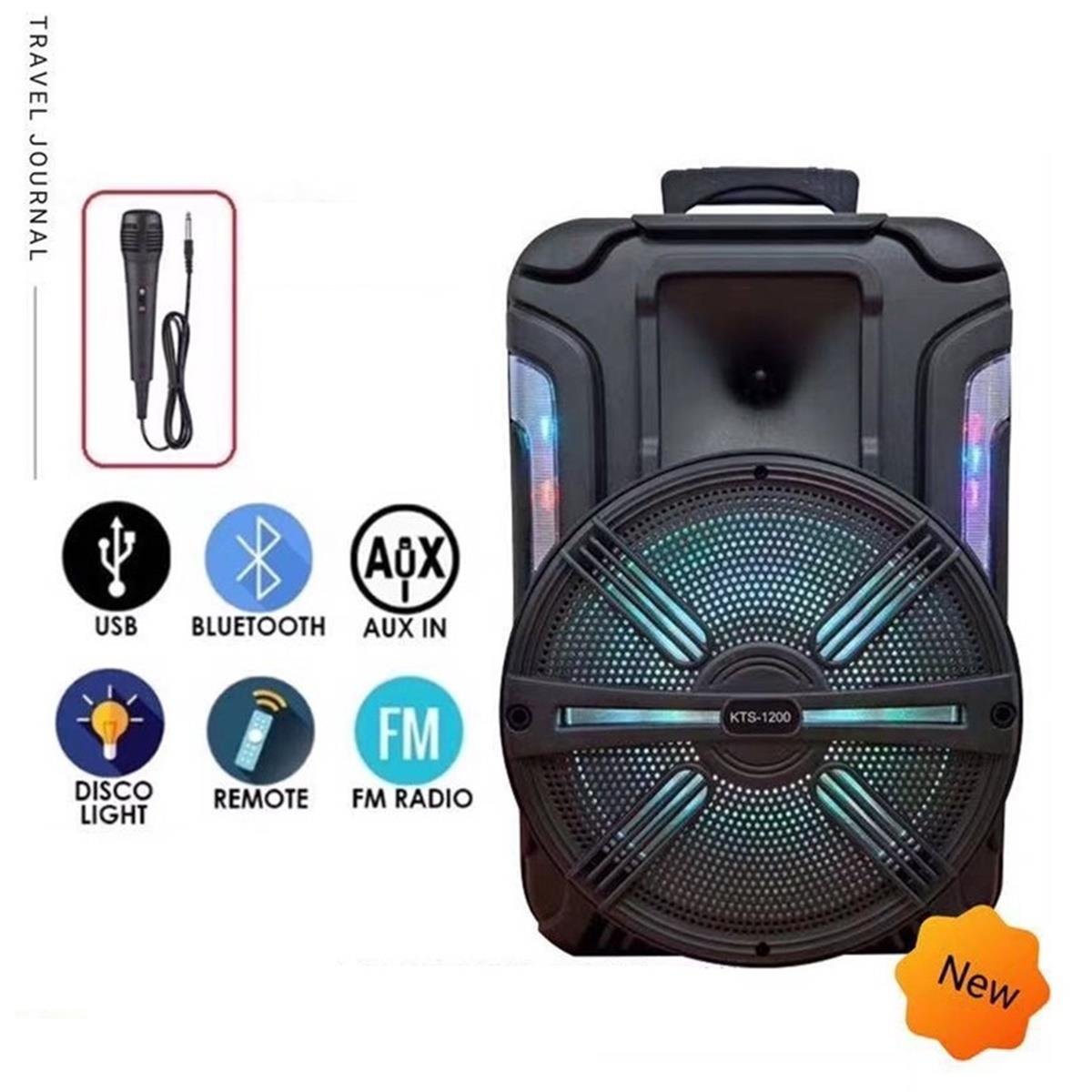 Midex MXR-200 Mini Taşınabilir Seyyar Mikrofonlu Akülü Ses Sistemi Hoparlör (200 Watt 8 İNÇ)