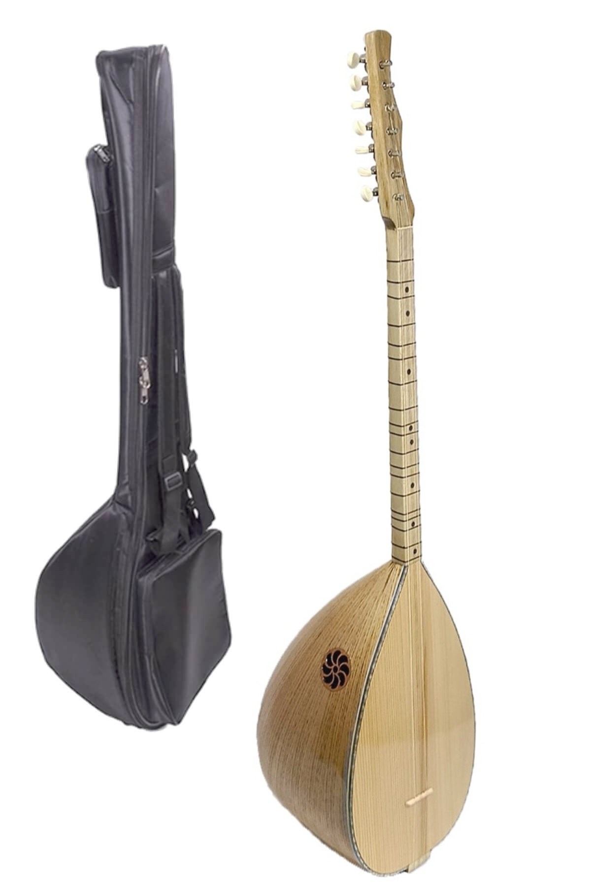 Piarro Kestane Ağacı Kısa Sap Bağlama ( Parlak Cila )