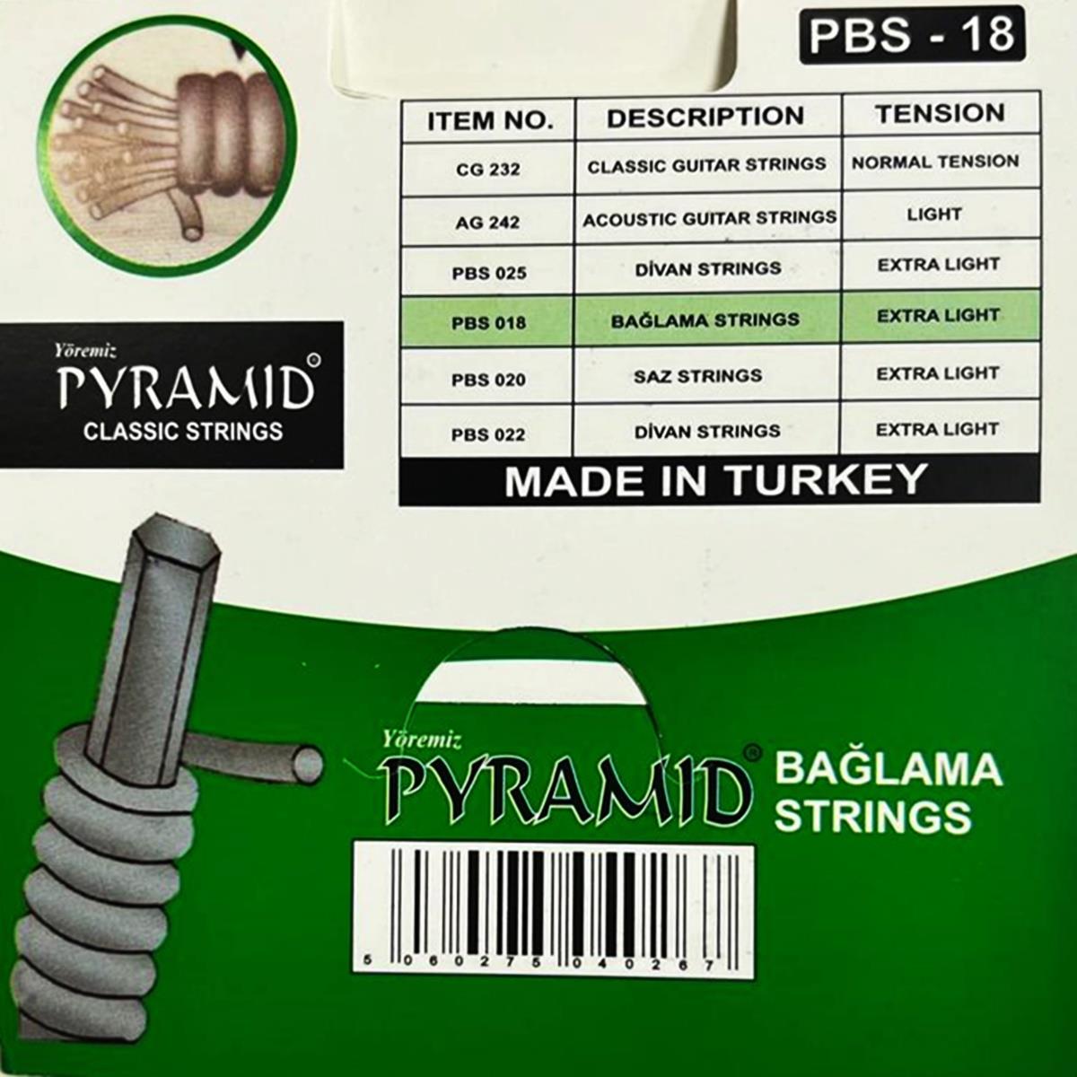 Pyramid PBS-018 Kısa Sap Bağlama Teli Takımı
