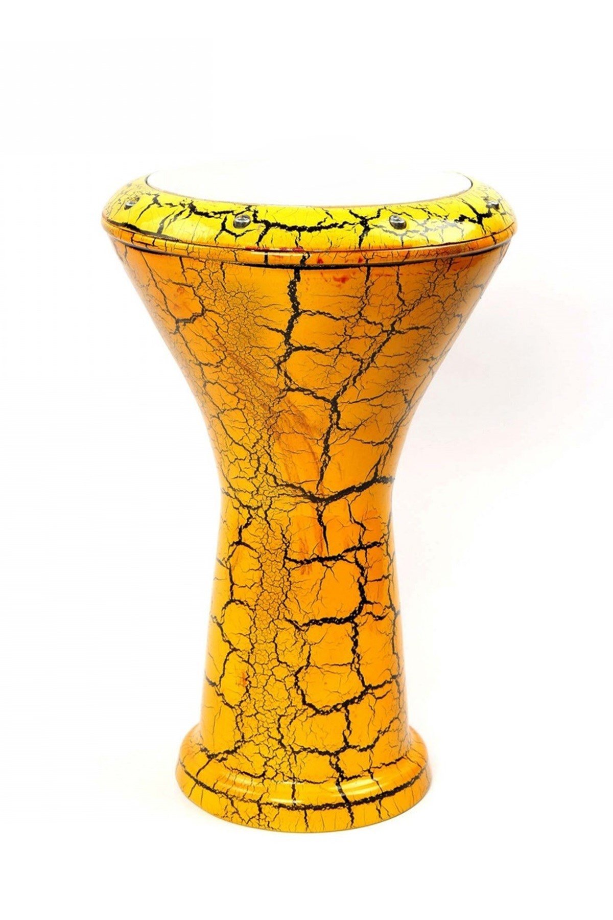 Sarı Çatlak Boyalı Çömlek Darbuka