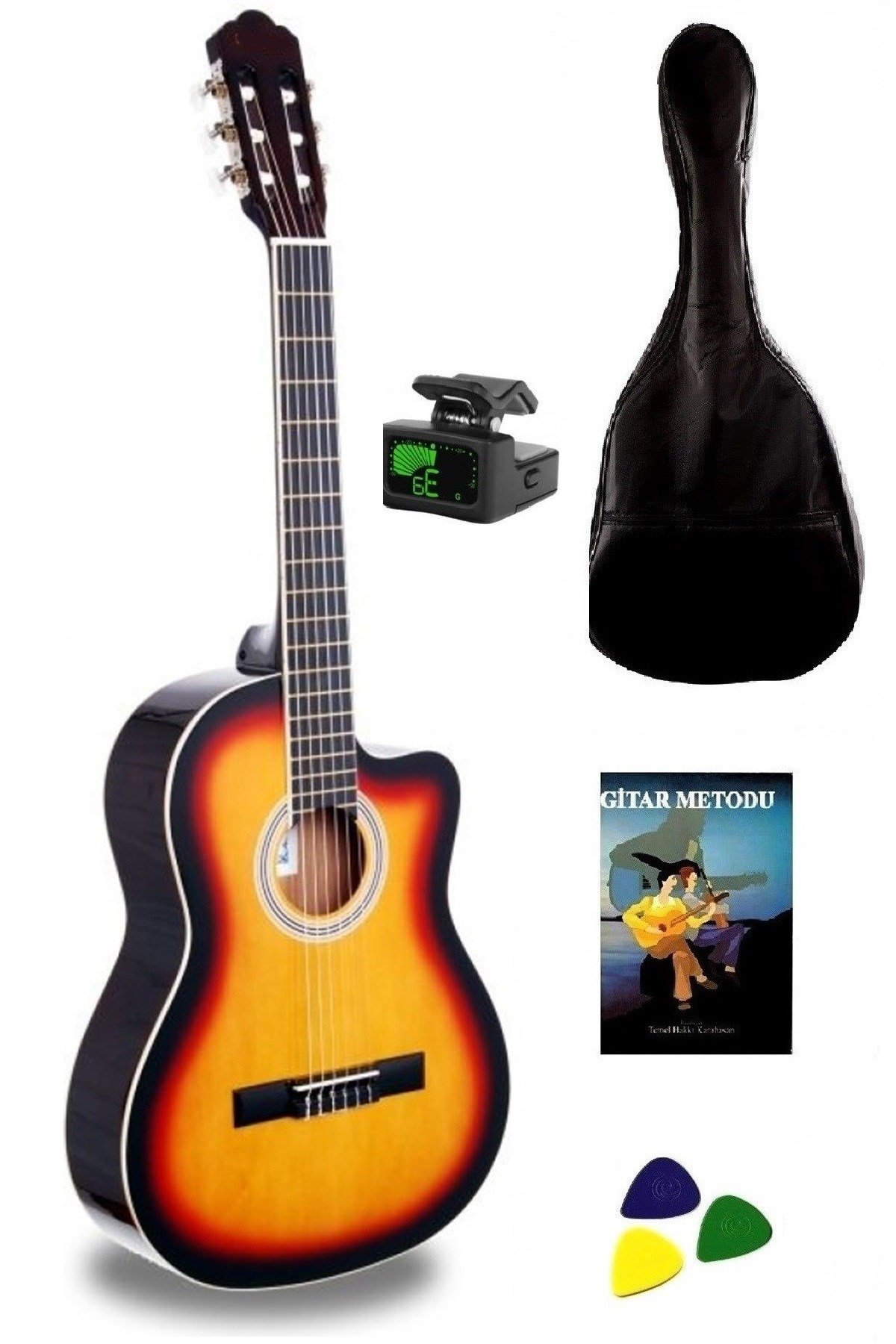 Victor Cutuway Klasik Gitar  Seti 4/4 ( Günbatımı )