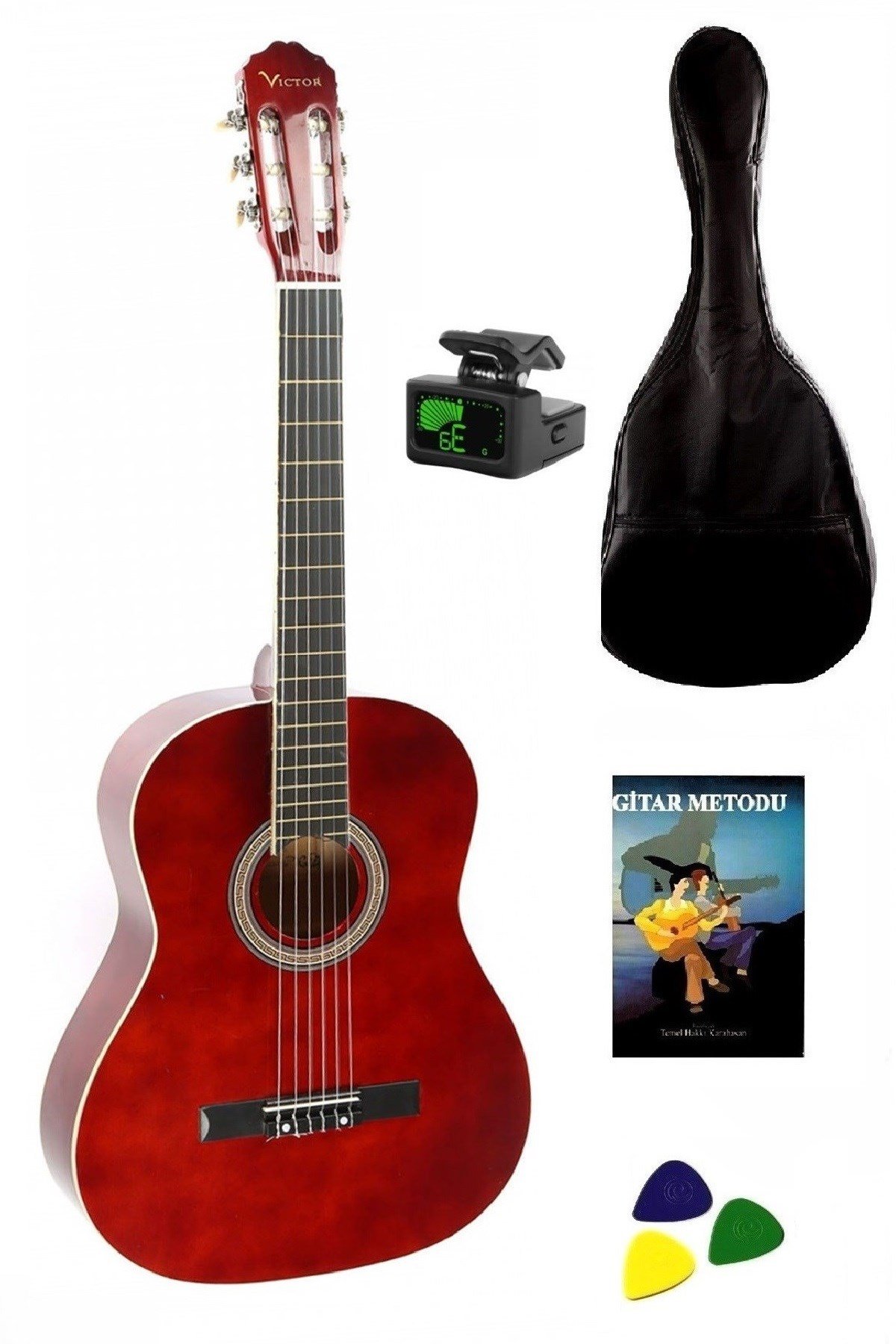 Victor Klasik Gitar Seti Kırmızı