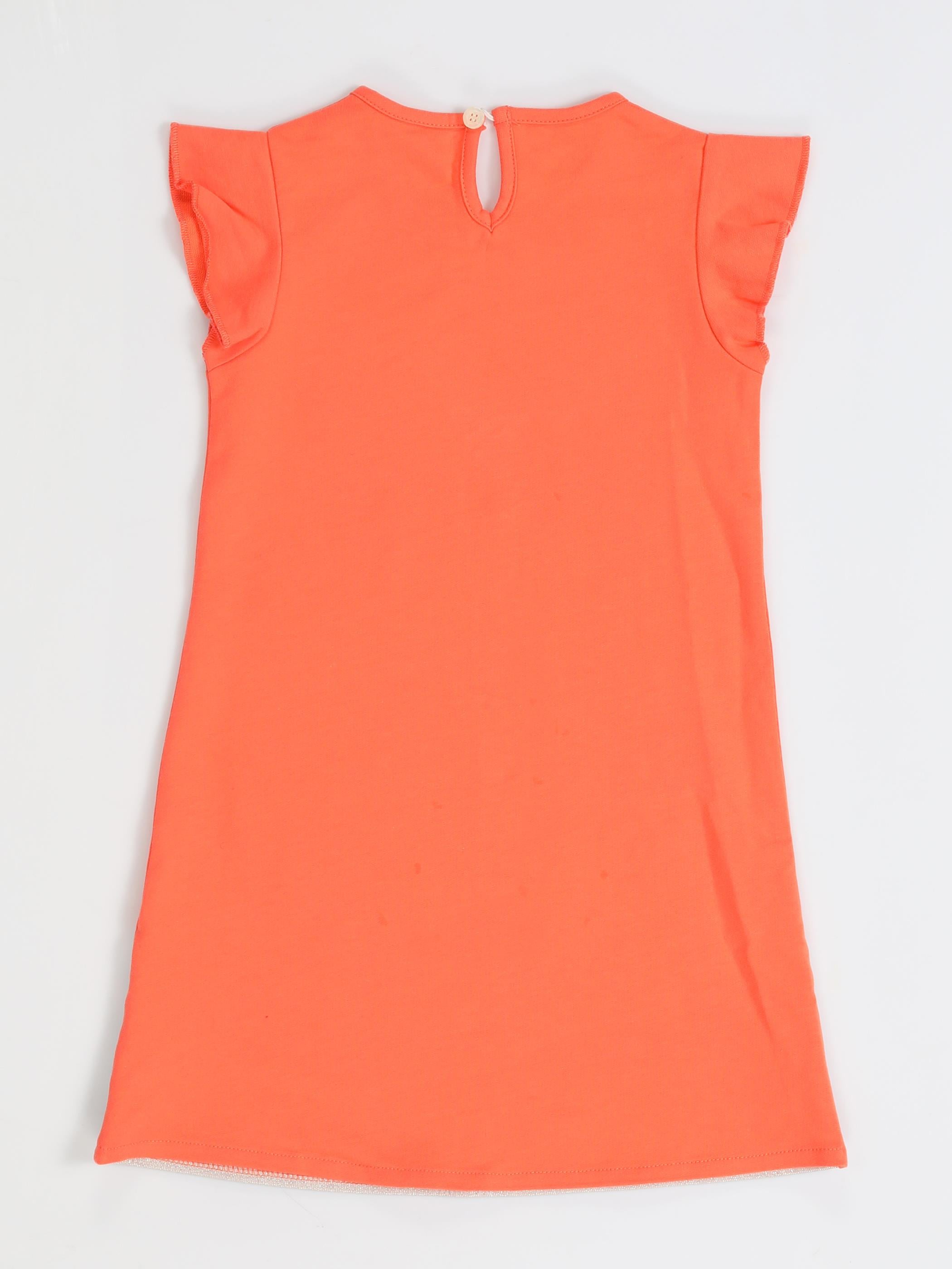 Kedi Parlak Örme Kız Elbise