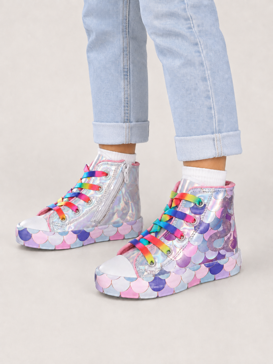 Mermaid Fermuarlı Hologram Kız Çocuk Sneakers