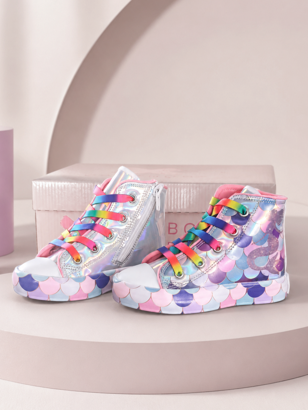 Mermaid Fermuarlı Hologram Kız Çocuk Sneakers
