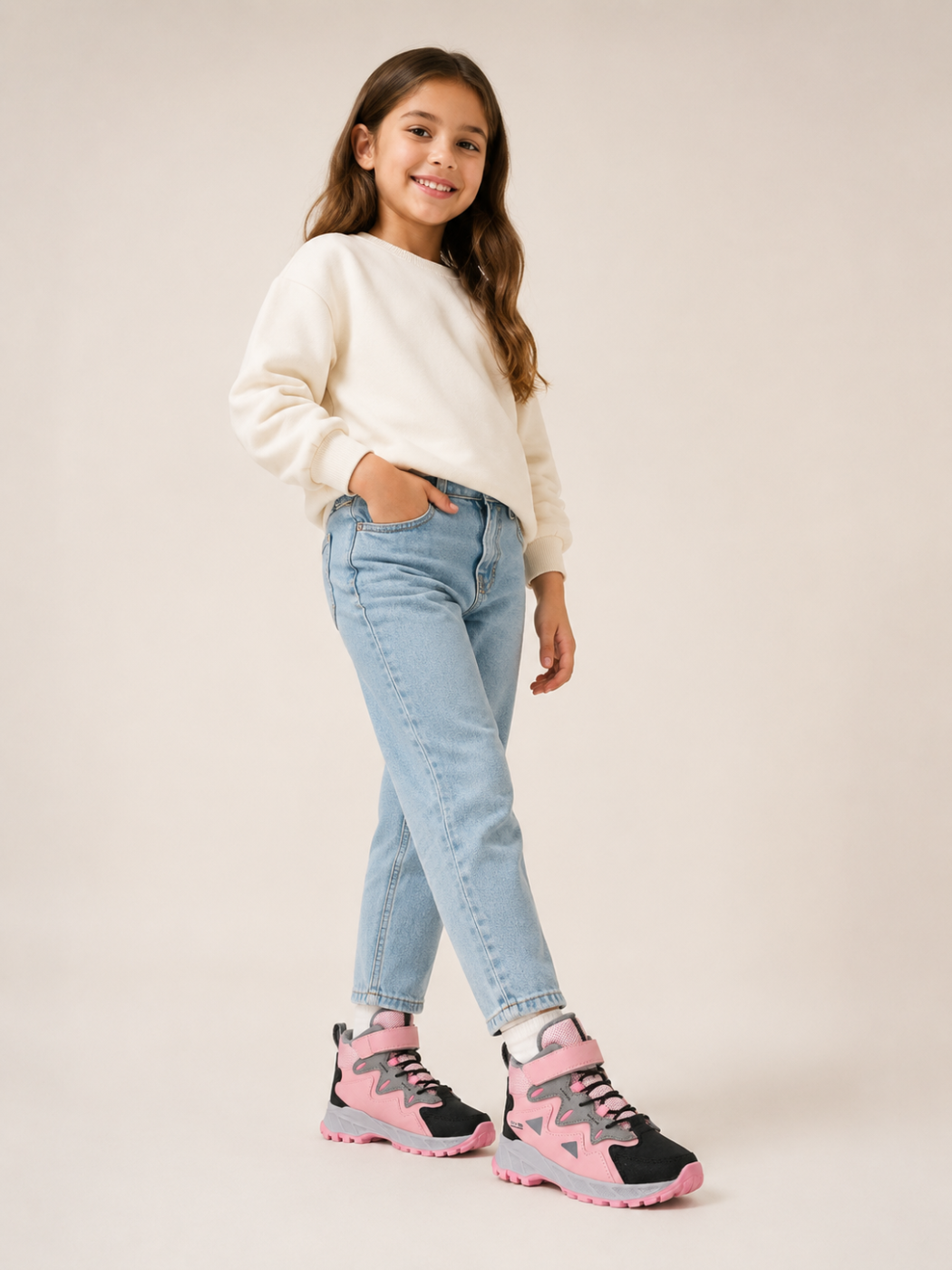 Pembe Outwear Konçlu Kız Çocuk Sneakers