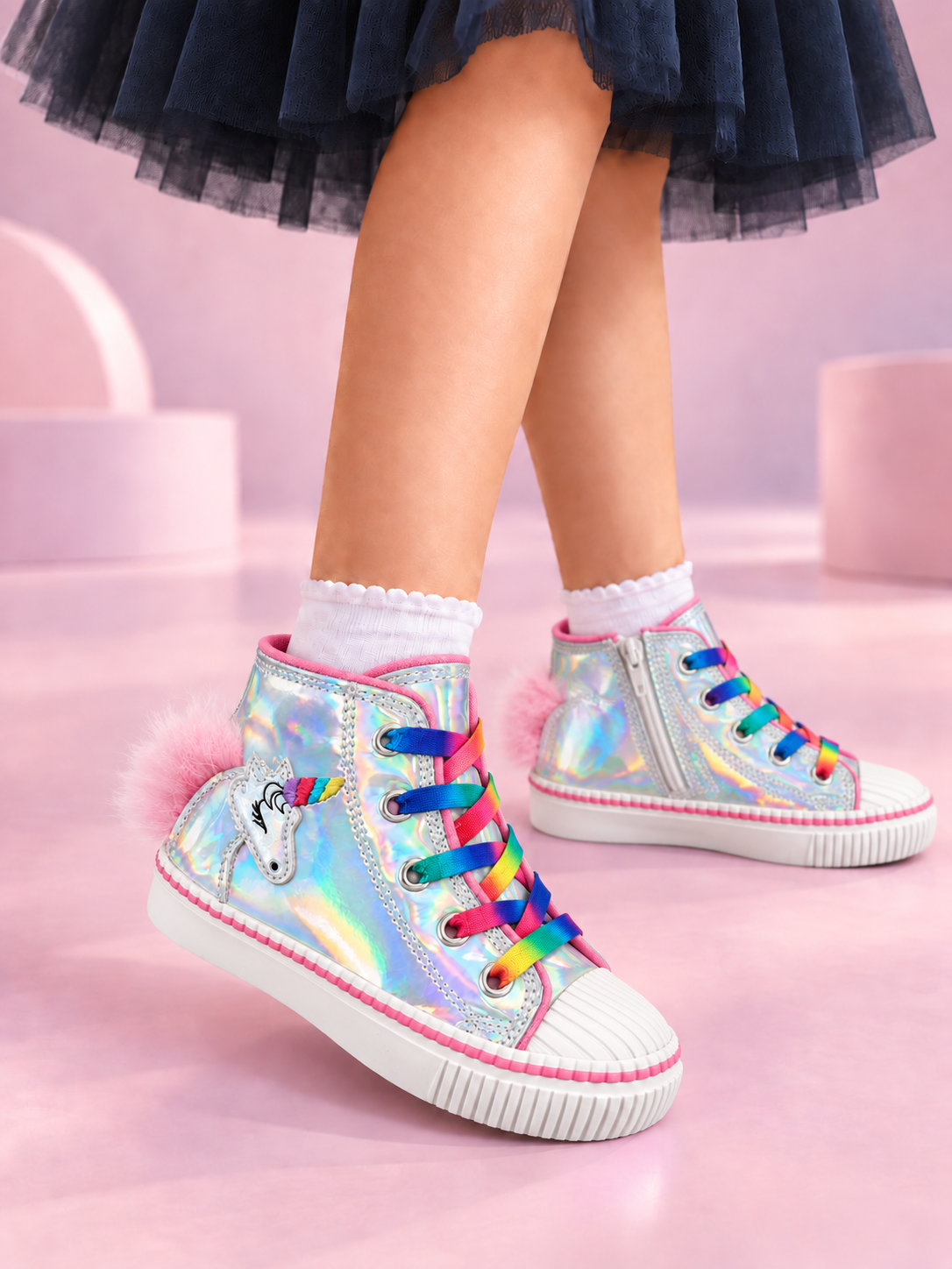 Unicorn New Hologram Fermuarlı Kız Sneaker