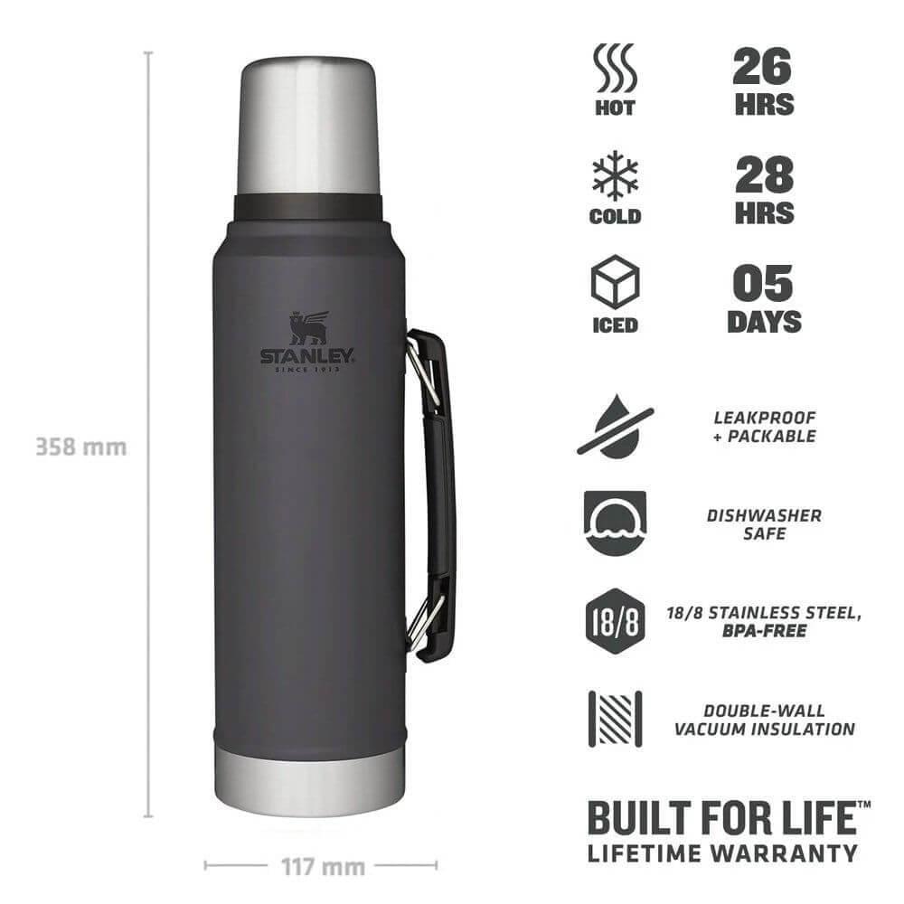 STANLEY 1.1QT CLASSIC VAC BTL CHARCOAL EU