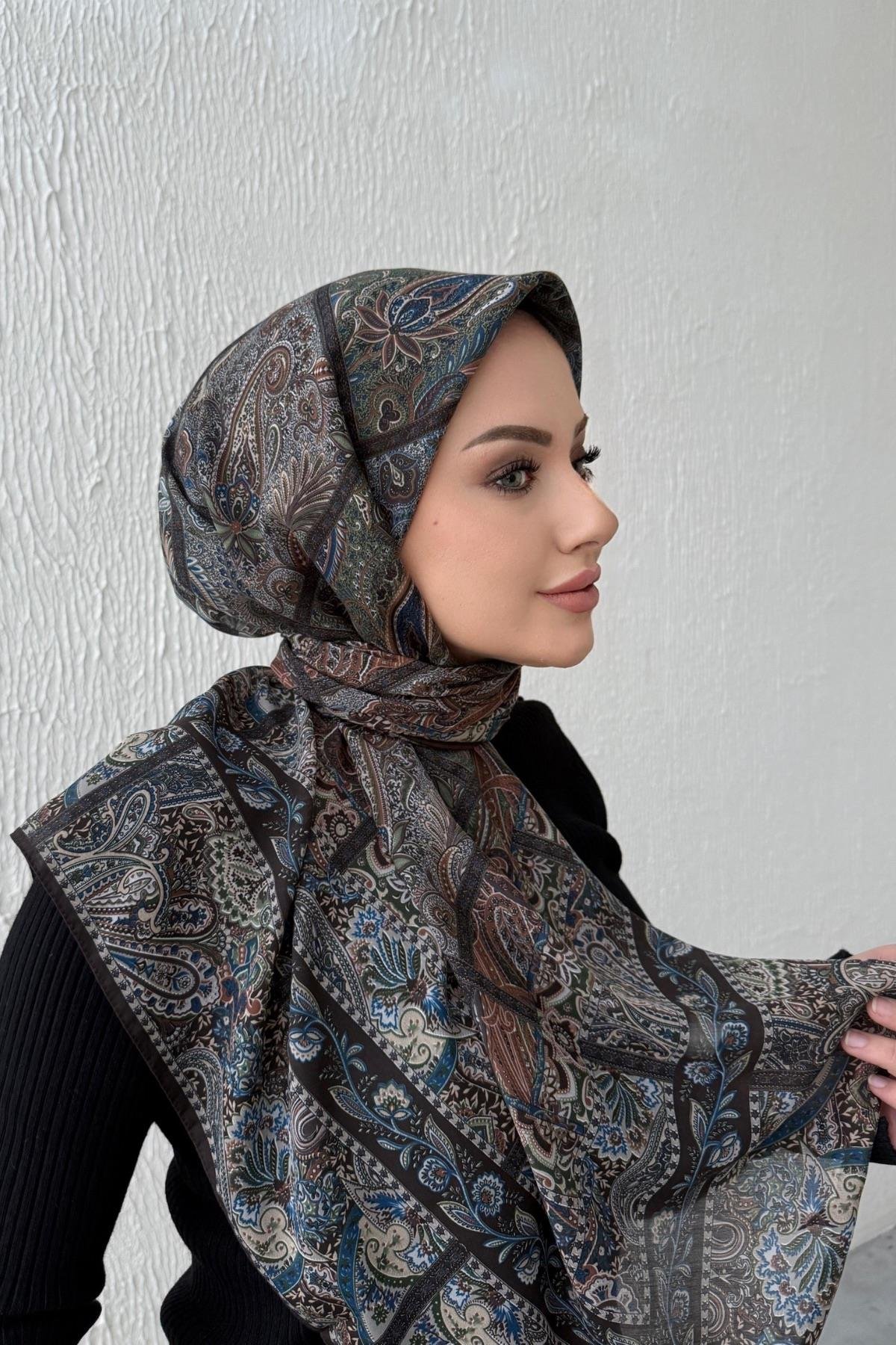 Acı Kahve Bohem Modal İpek Şaleşarp