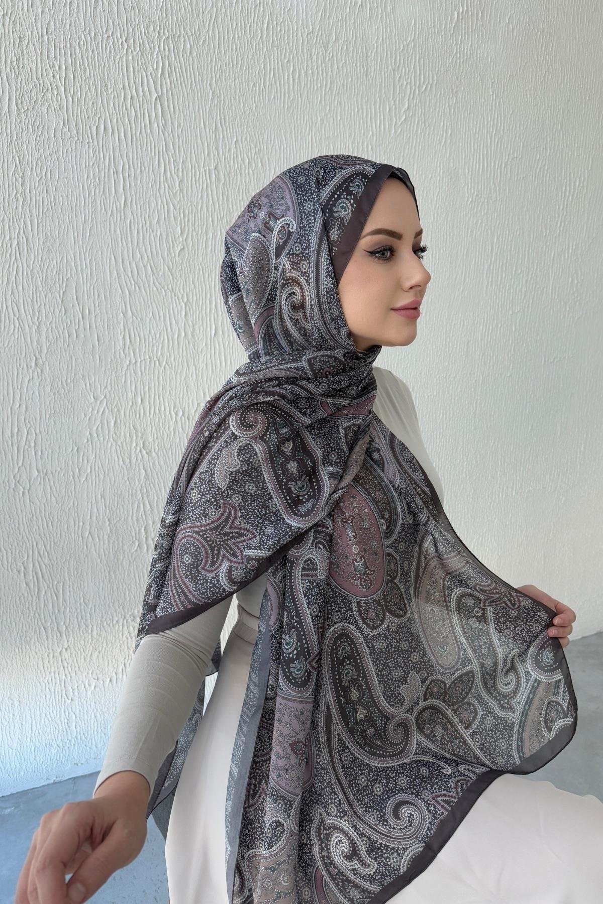 Acı Kahverengi Hercai Otantik Hint İpeği Şal