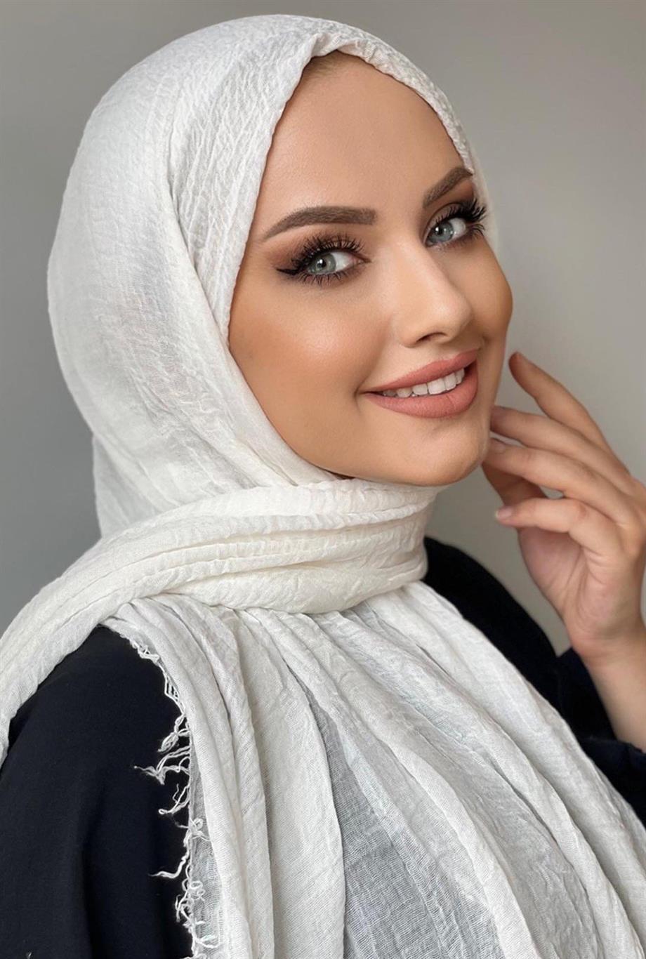 Beyaz Bürümcük Şal  