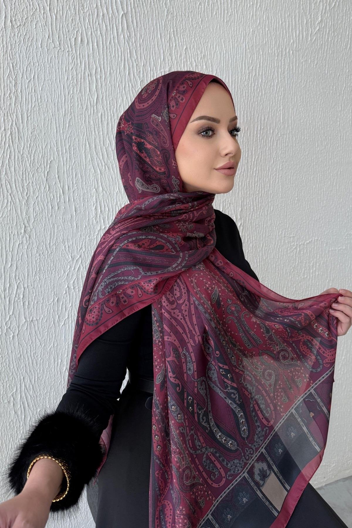 Bordo & Bordo  Etro Otantik Hint İpeği Şal