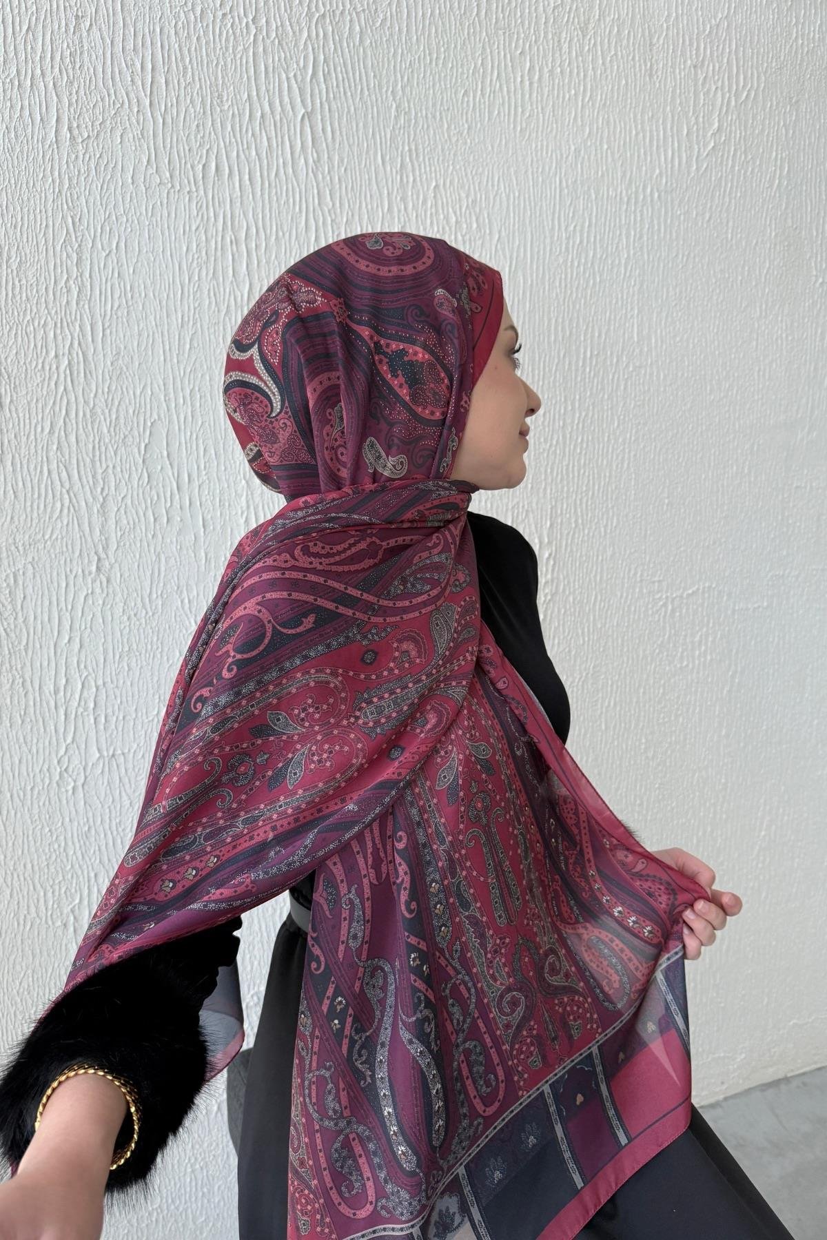 Bordo & Bordo  Etro Otantik Hint İpeği Şal