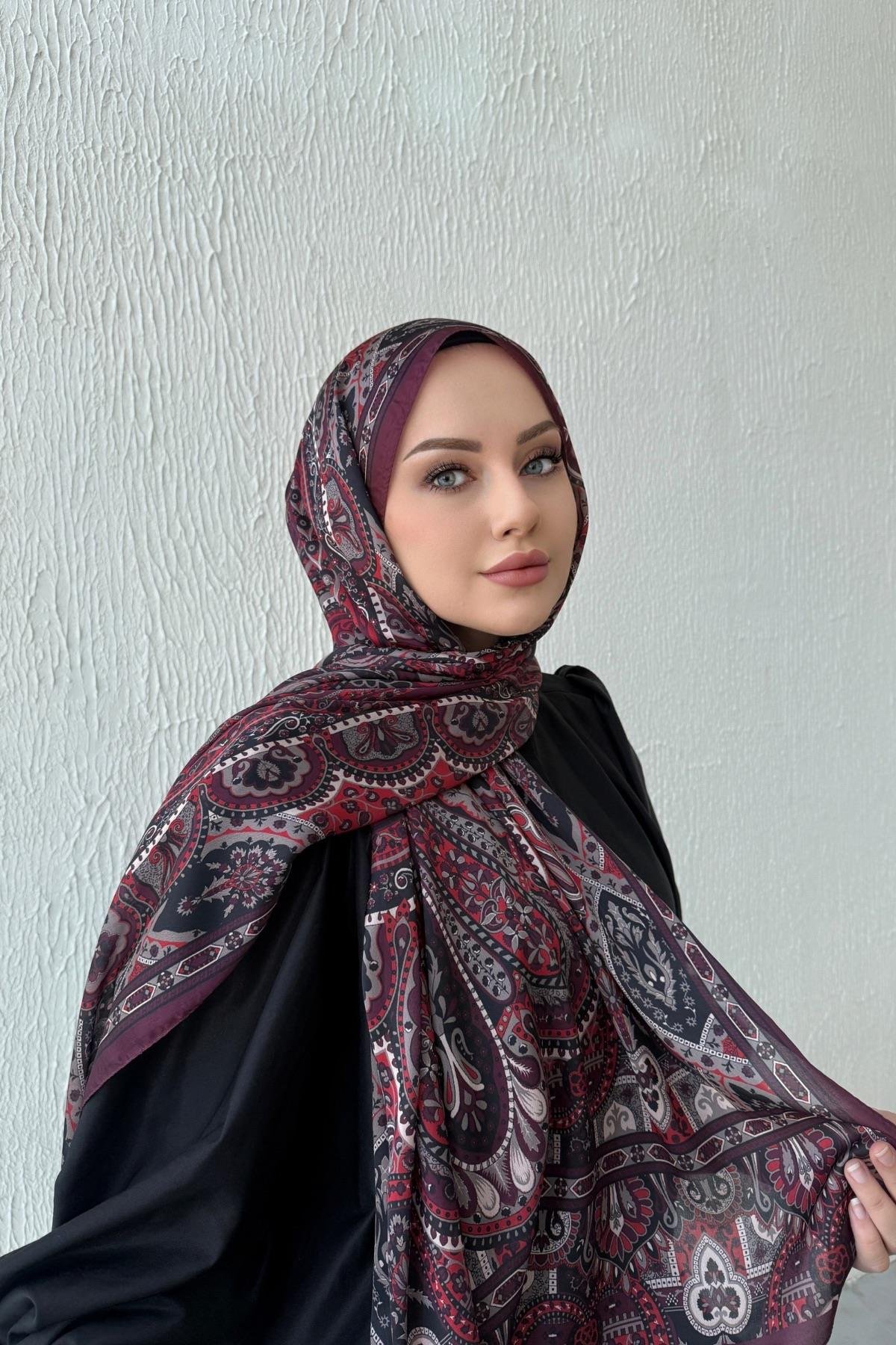 Bordo Etro Otantik Hint İpeği Şal