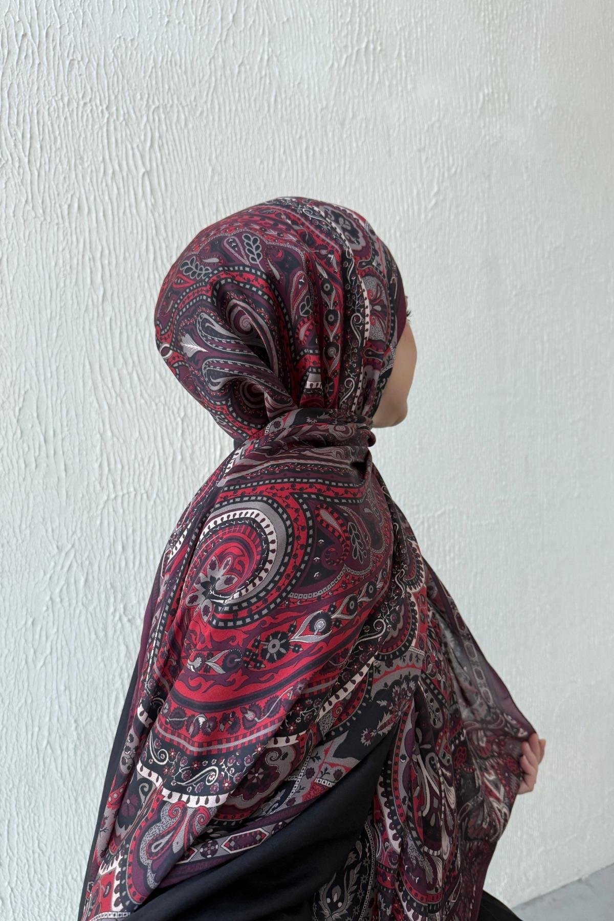 Bordo Etro Otantik Hint İpeği Şal