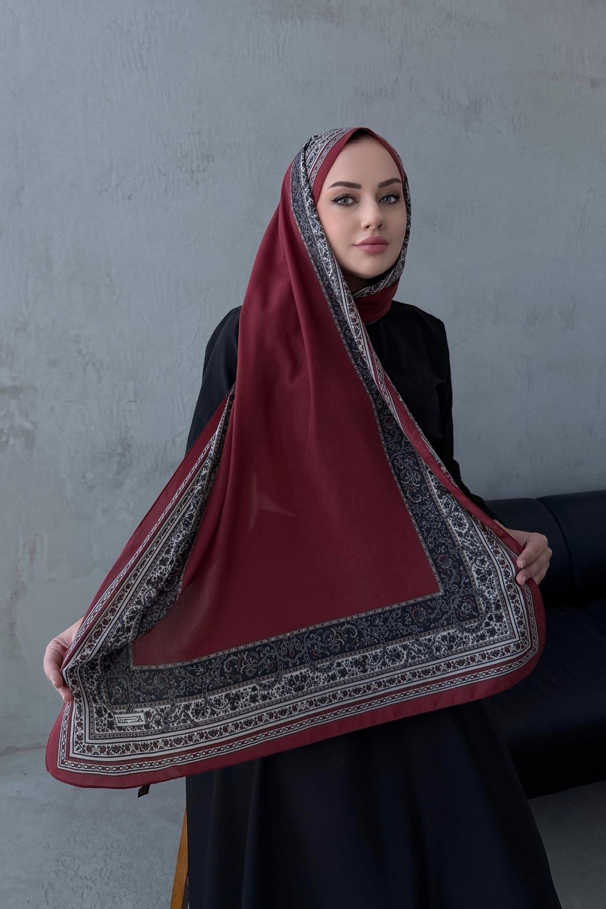 Bordo Feira Modal İpek Şal