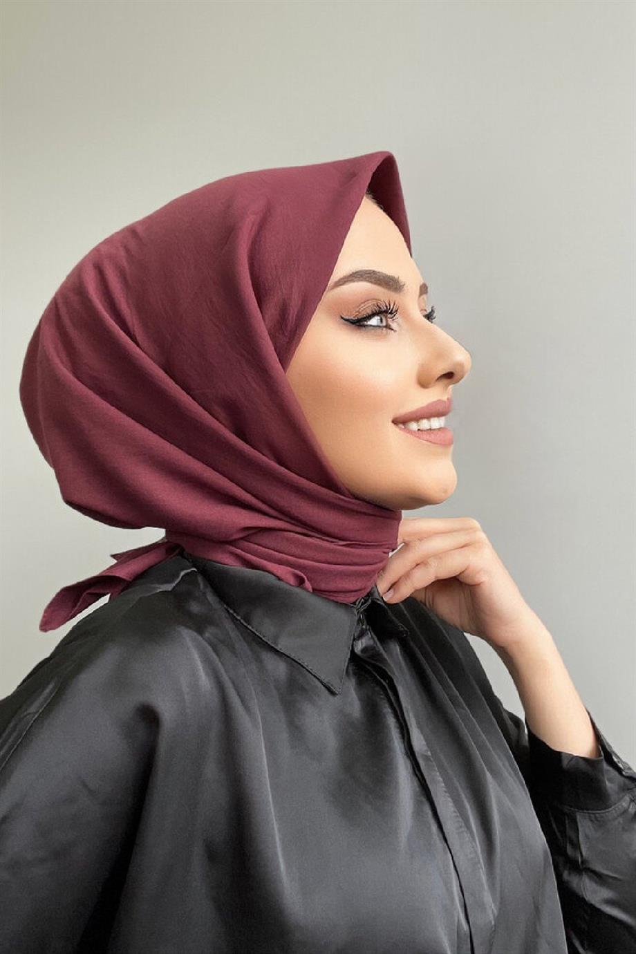 Bordo Pamuk Caz Eşarp