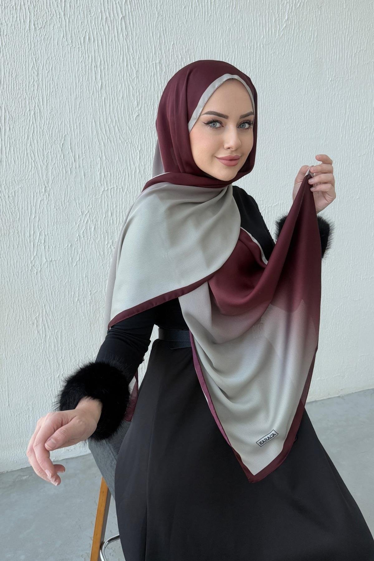 Bordo & Taş Degrade Şal 