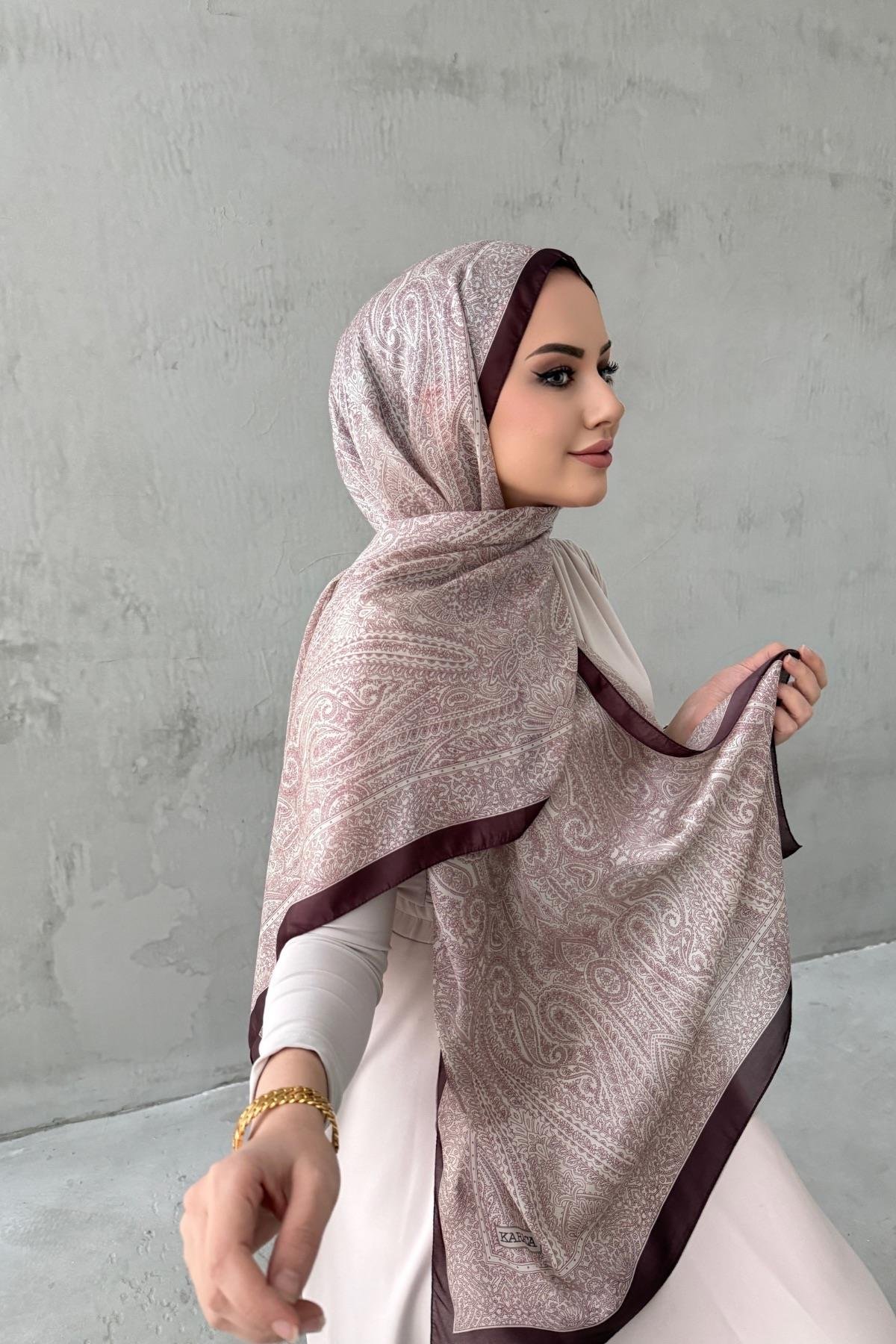 Bordo&Açıkbordo Asu Otantik Hint İpeği Şal