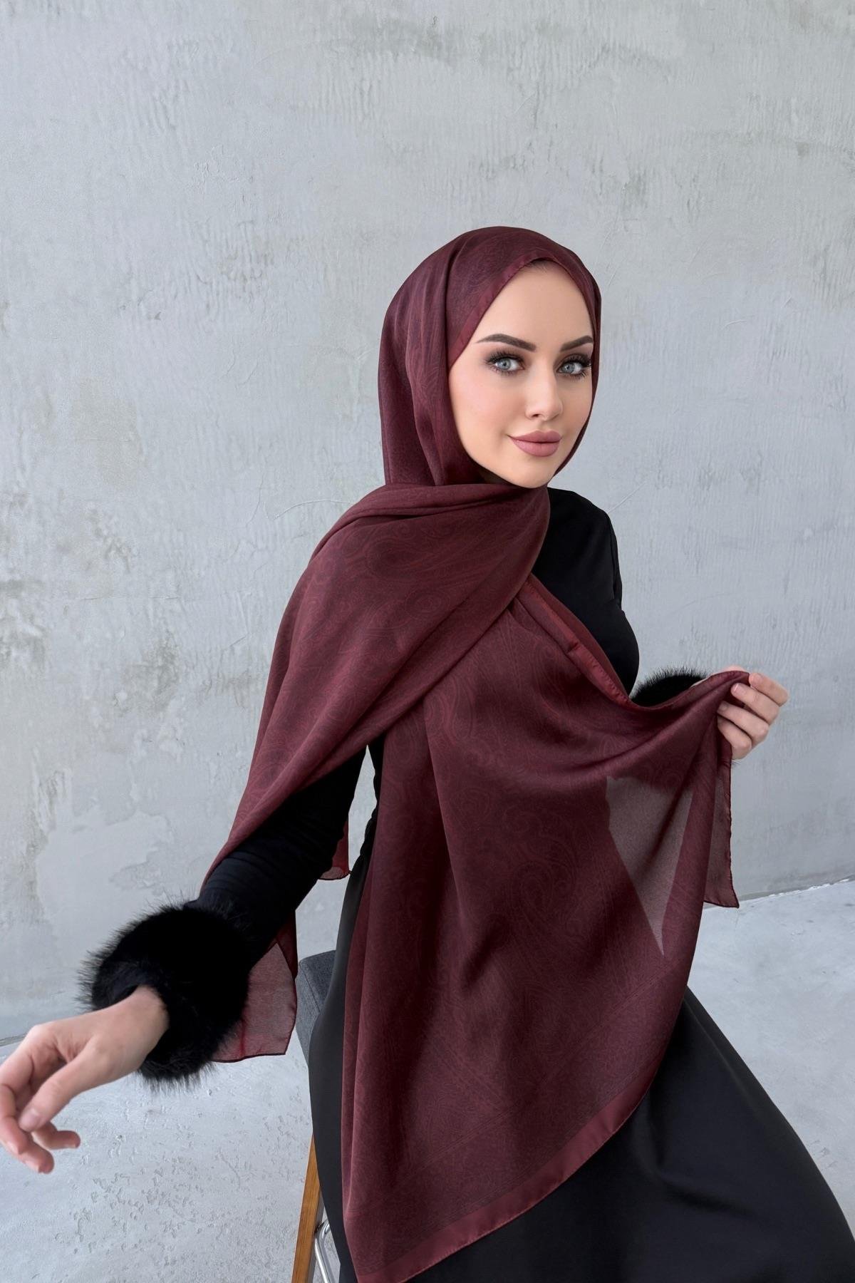 Bordo&Bordo Asu Otantik Hint İpeği Şal