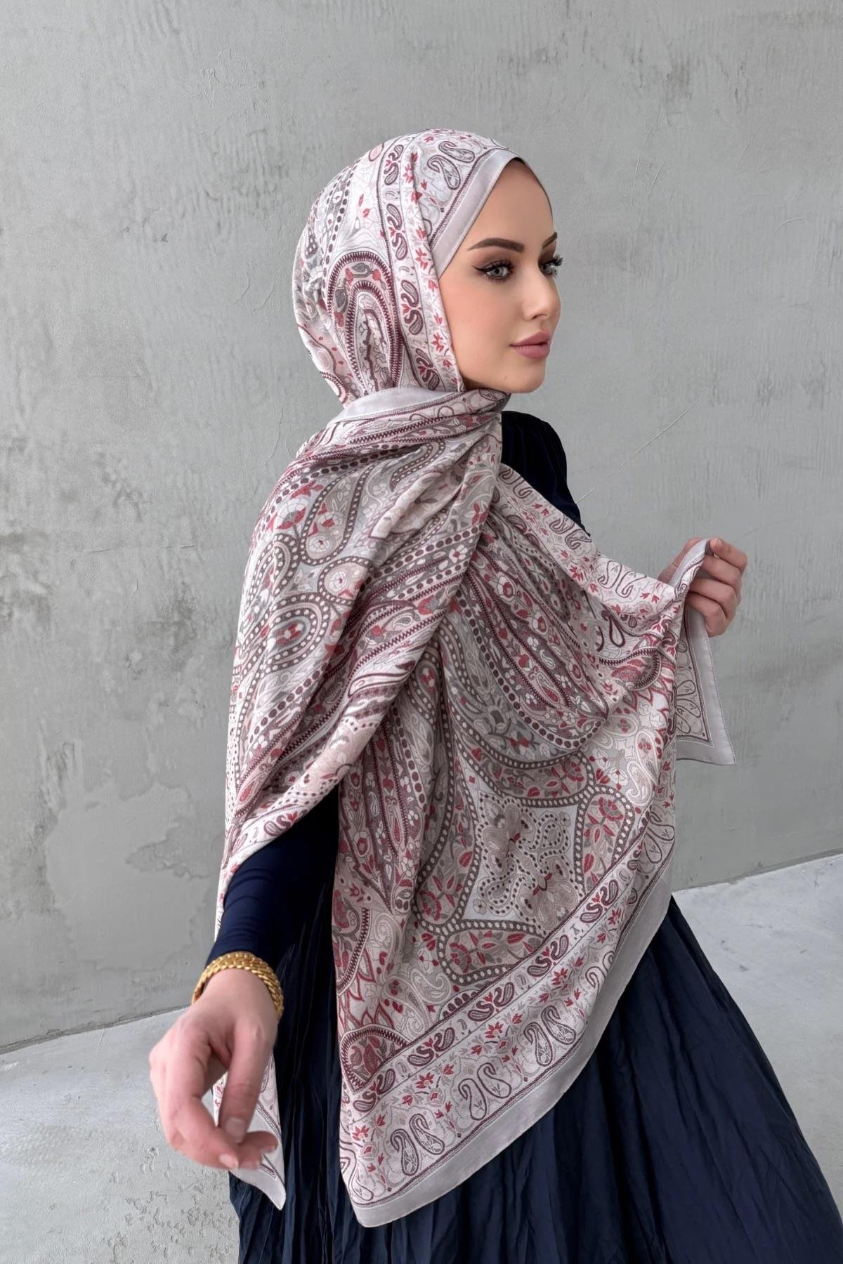 Bordo&Vizon Şazeli Bohem Modal İpek Şal