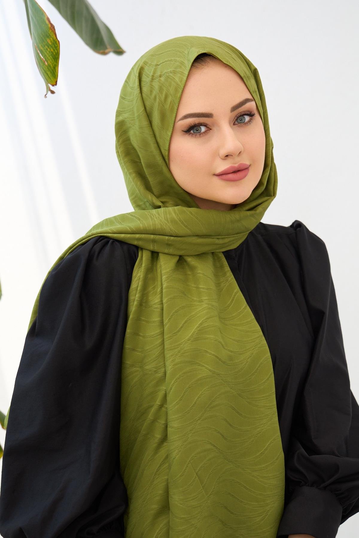 Çağla Kendinden Desenli Fresh Şal