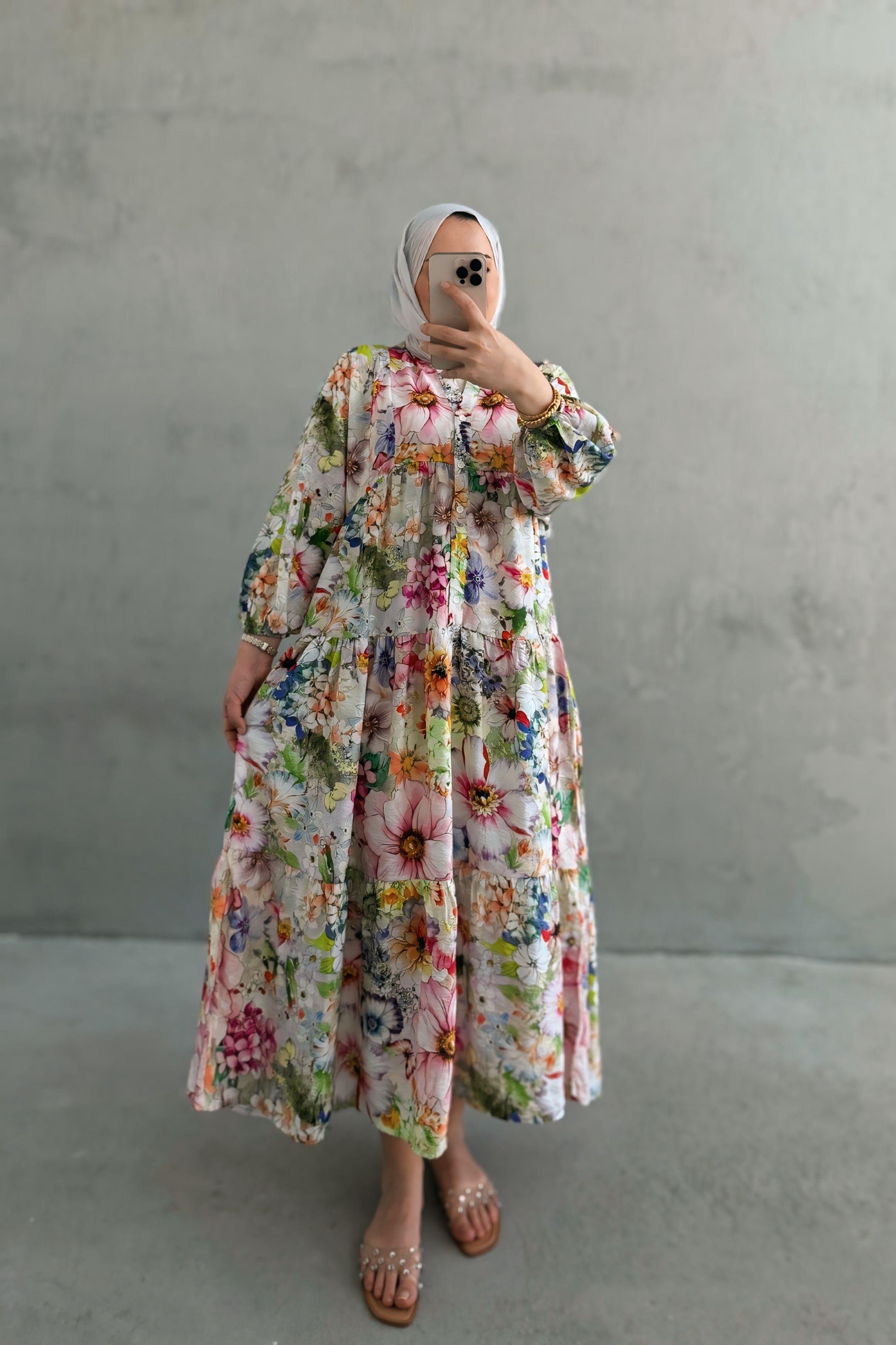 Çiçek Masalı Pamuk Vual Elbise