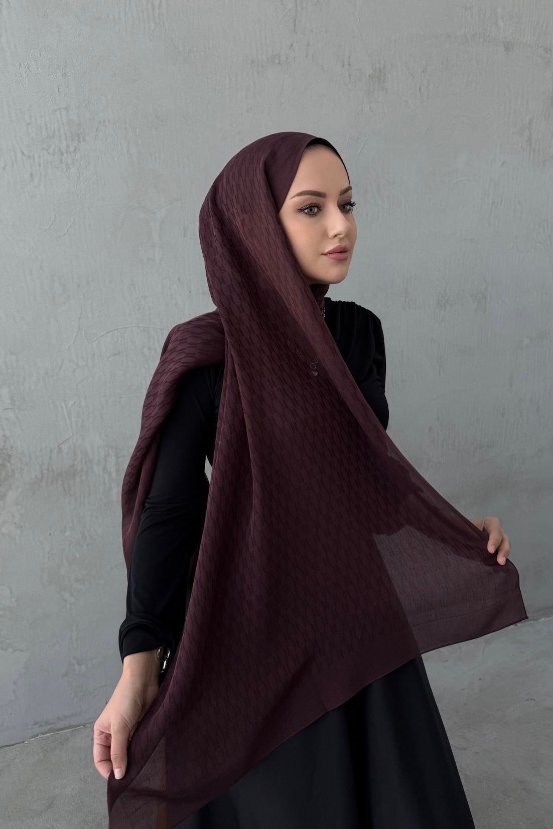 Çikolata Melinna Pamuk Kaşmir Şal