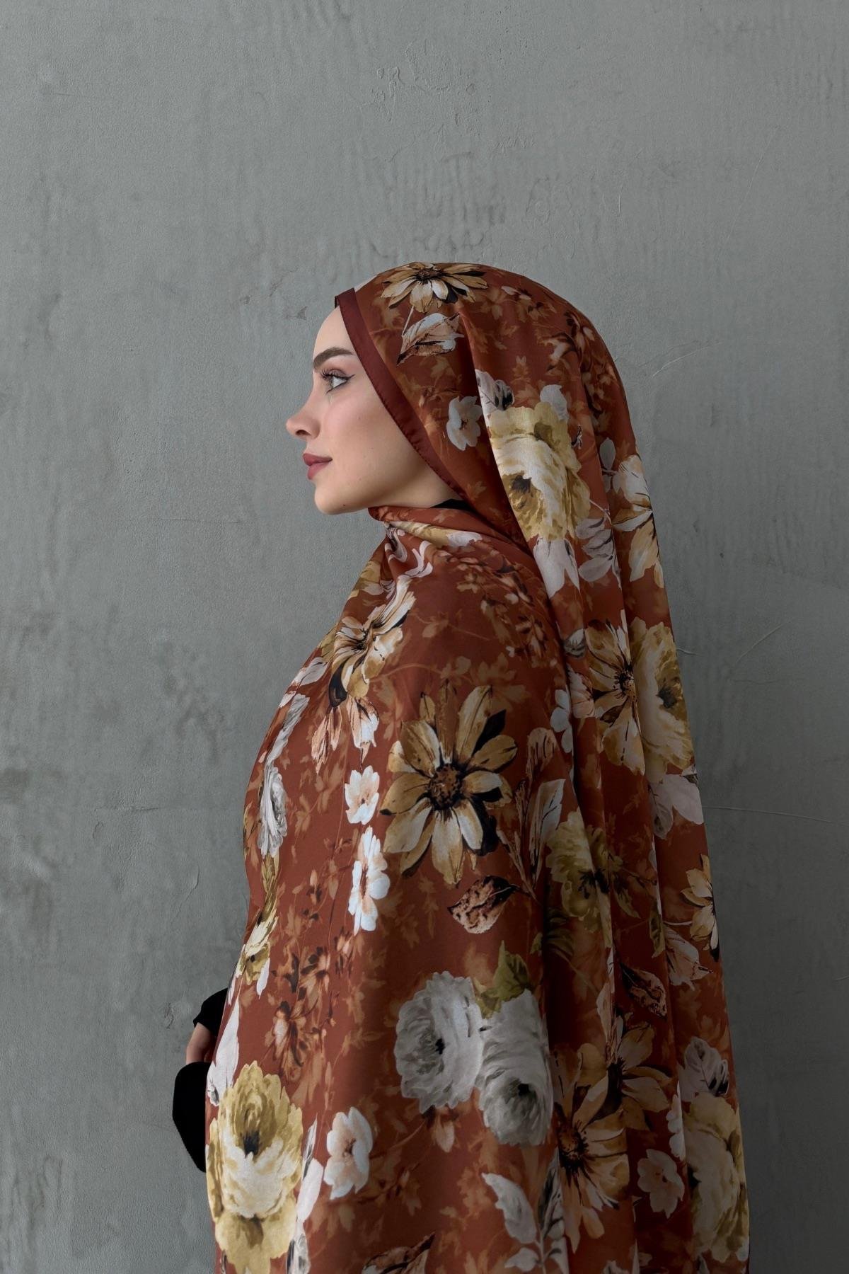 Çikolata Roselle Hint İpeği Şal