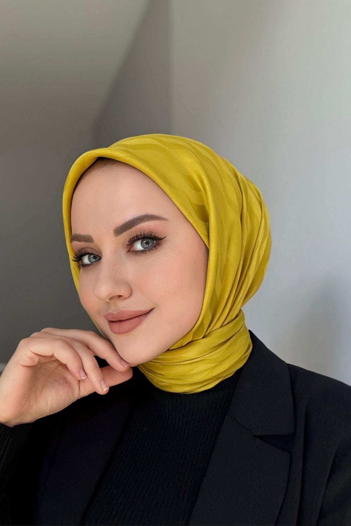 Desenli İpeksi Jakar Eşarp 