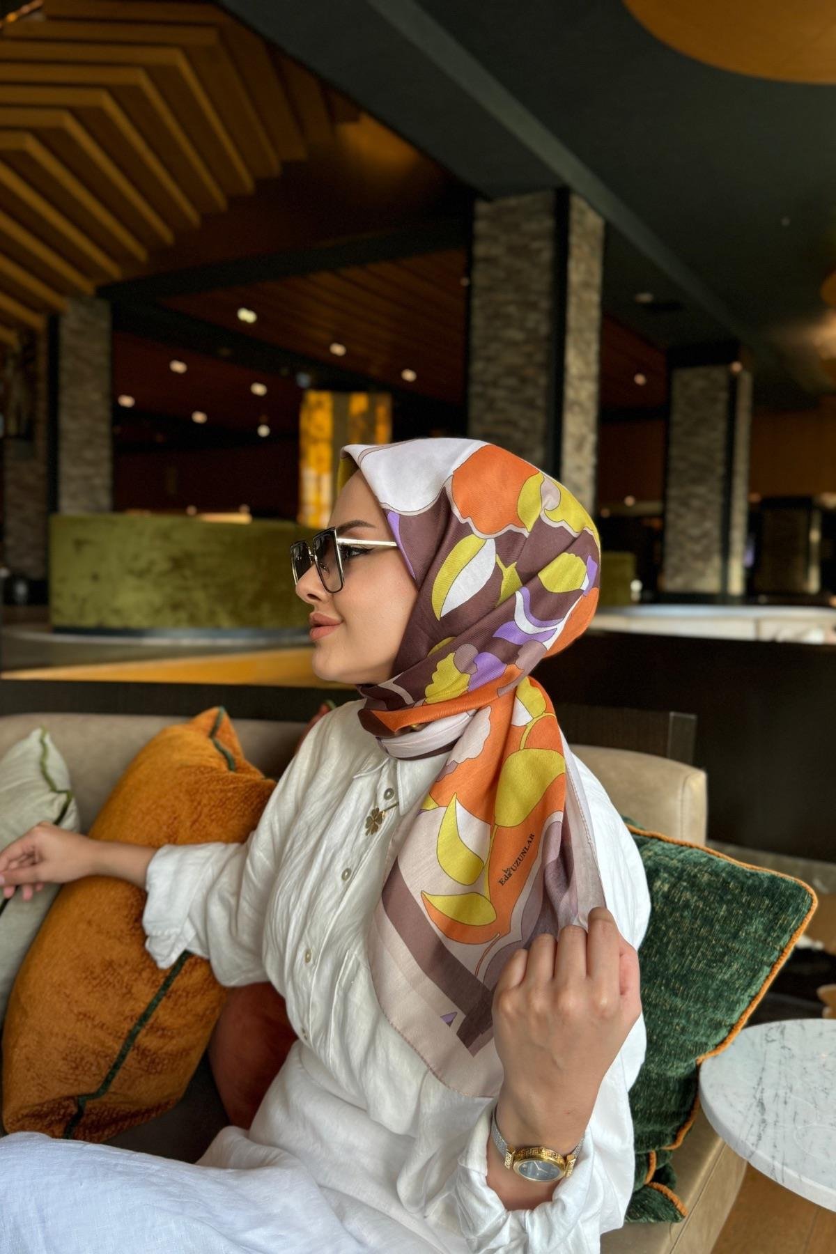 Eda Dijital Soft Eşarp Vizon