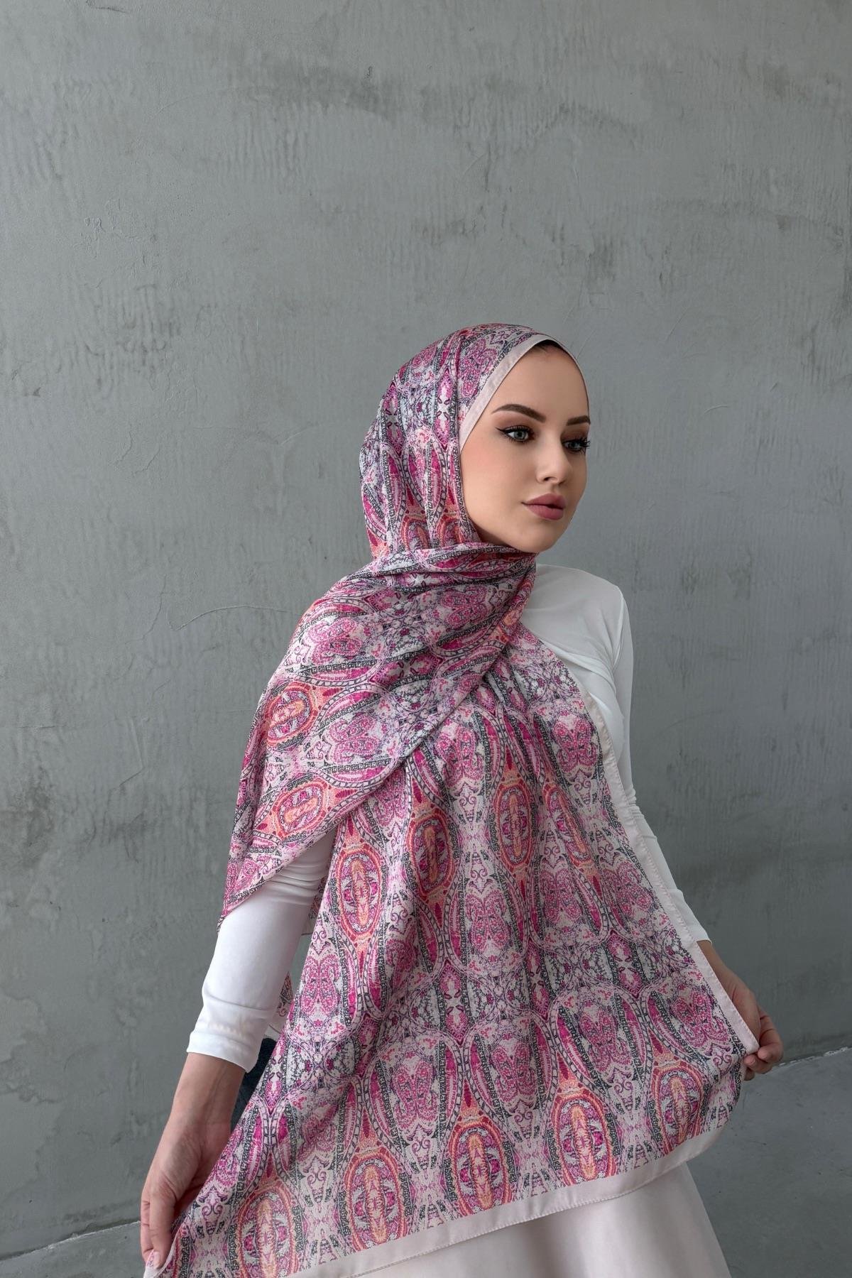 Fuşya Buse Otantik Hint İpeği Şal 
