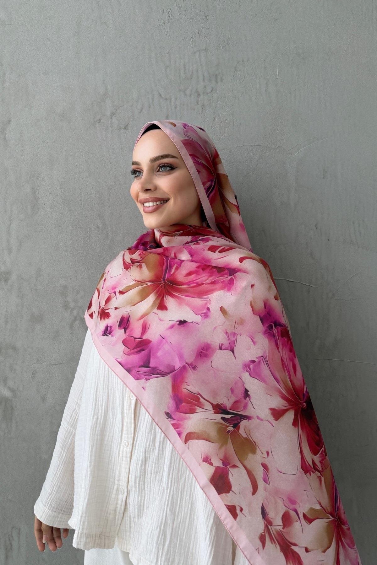 Fuşya Leva Modal İpek Şal