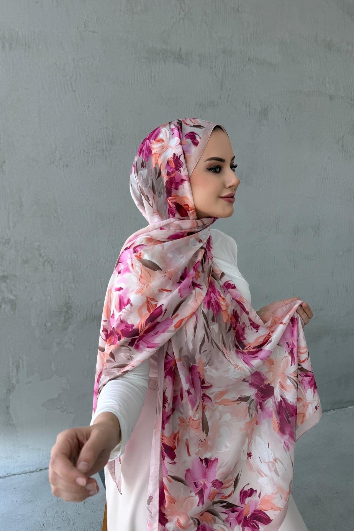 Fuşya Piraye Hint İpeği Şal