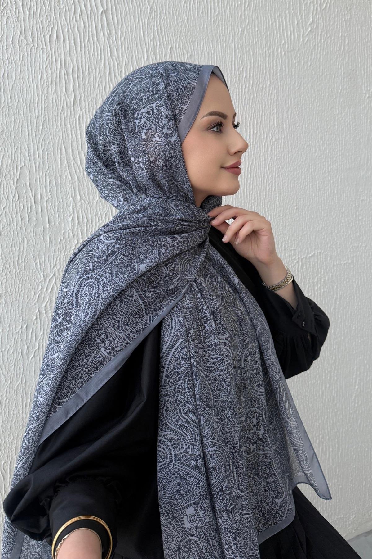 Gri Harmoni Modal İpek Şal 