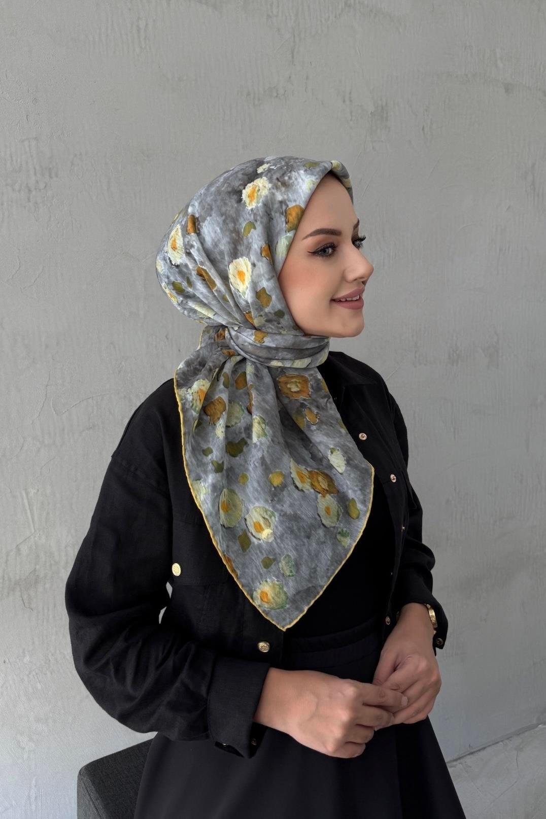 Gri Merlin Tencel Eşarp