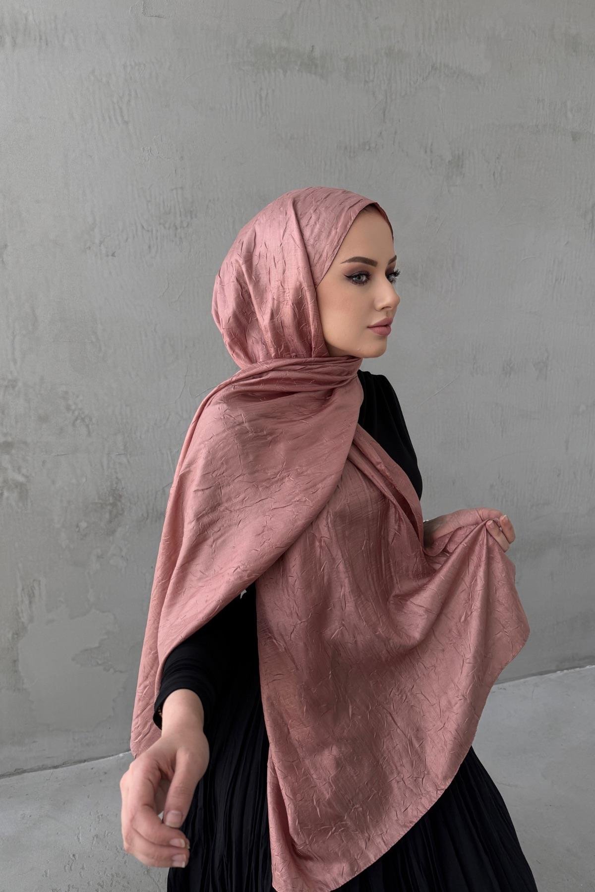 Gül Kurusu Vual İpek Crash Şal