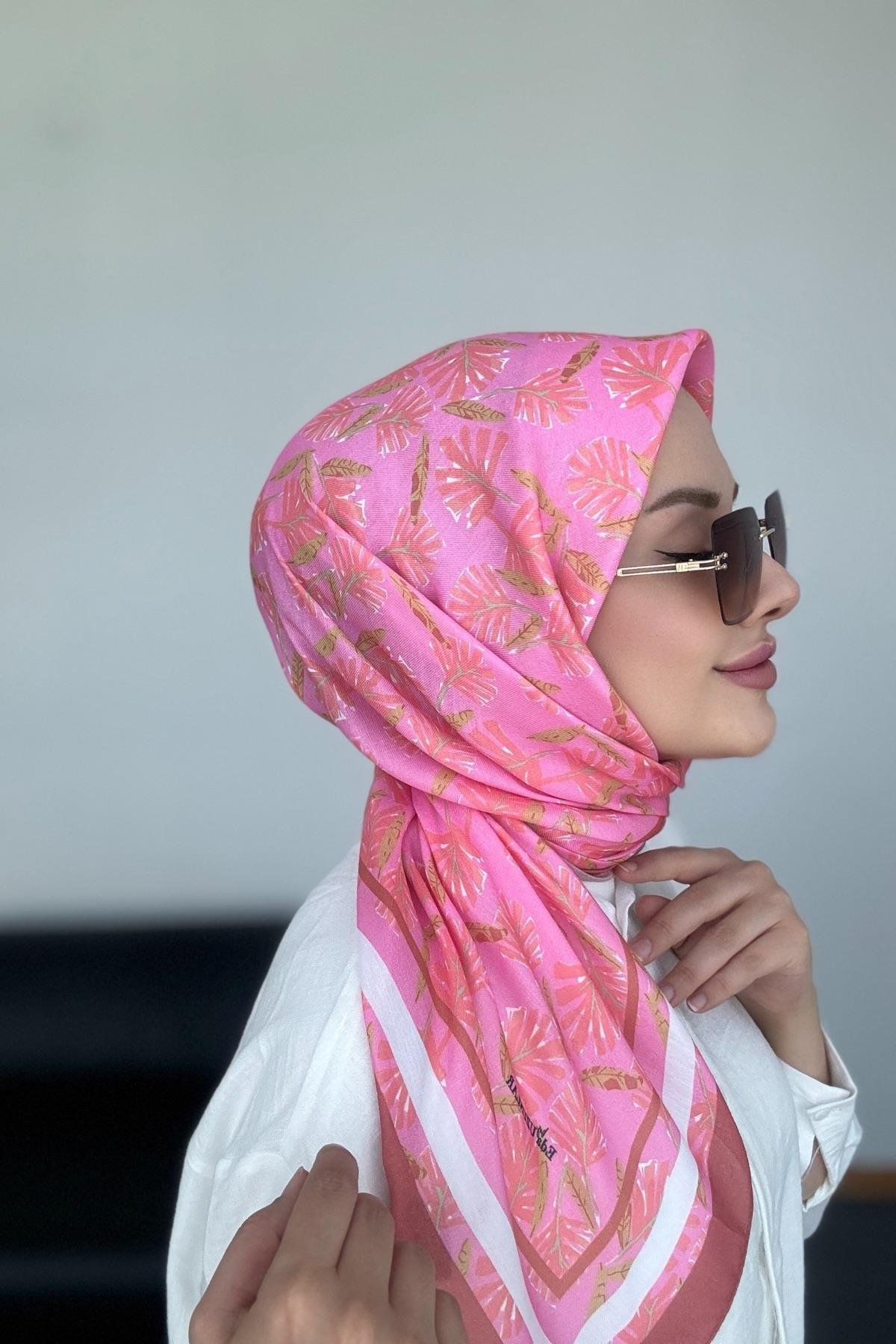 Hazan Dijital Soft Eşarp Pembe