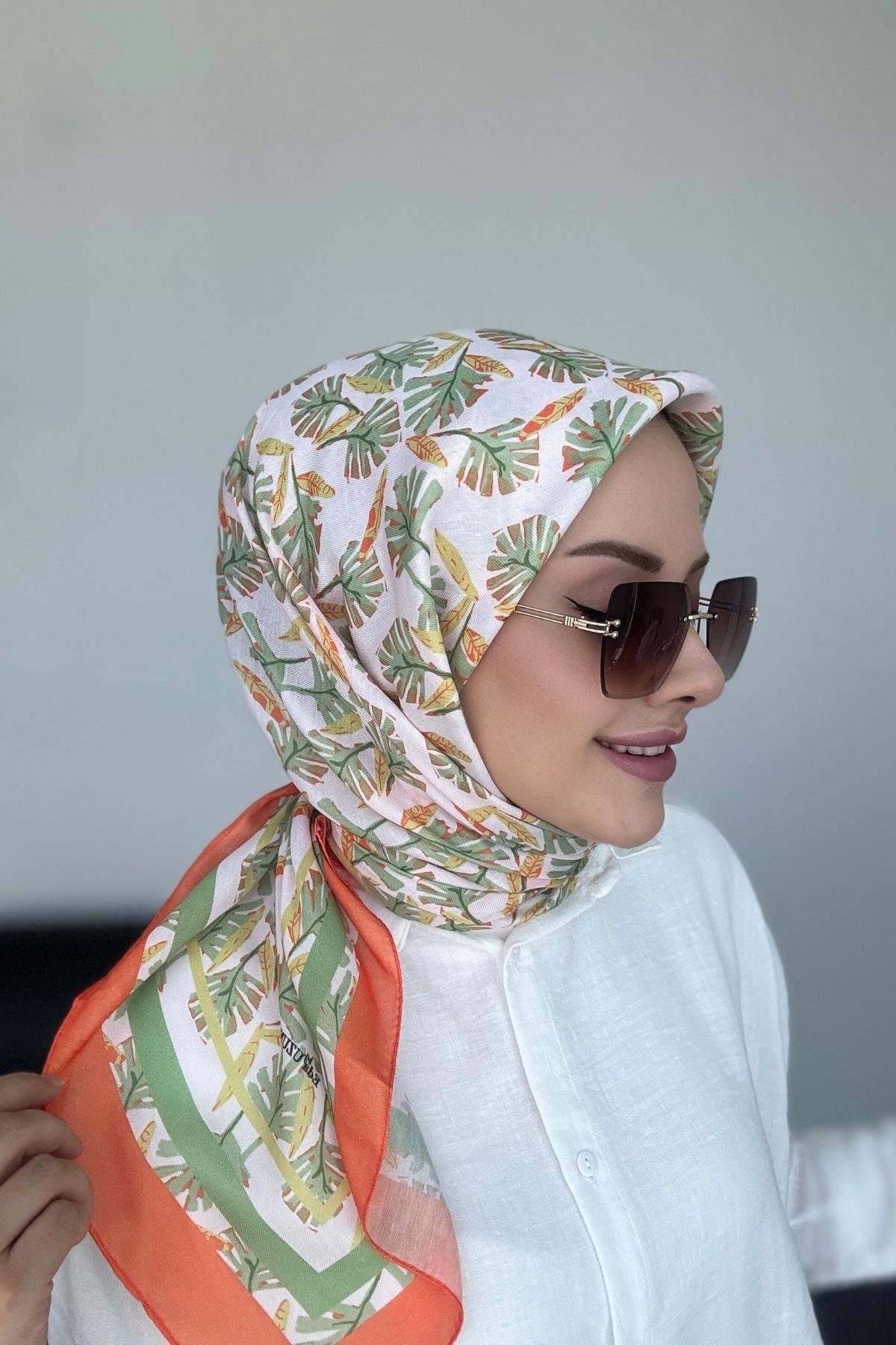 Hazan Dijital Soft Eşarp Turuncu