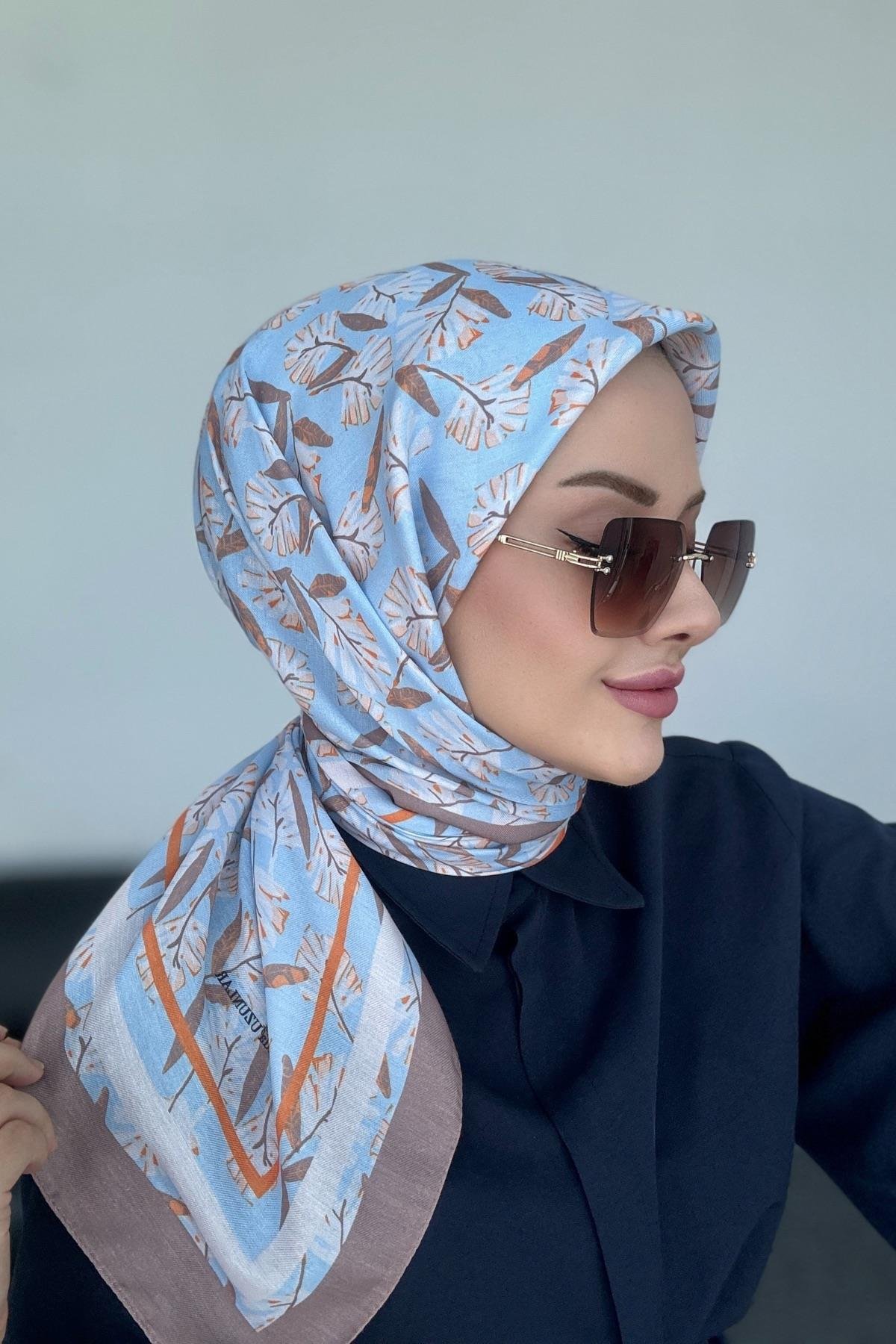 Hazan Dijital Soft Eşarp Vizon