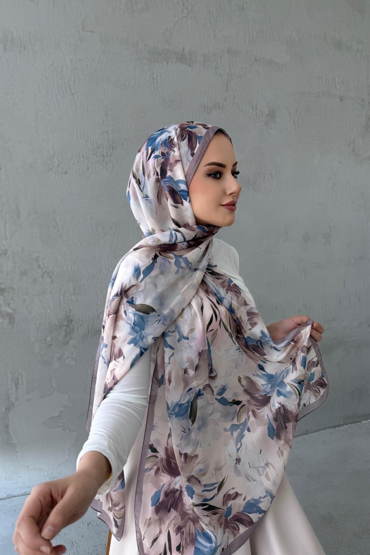 İndigo&Vizon Piraye Hint İpeği Şal